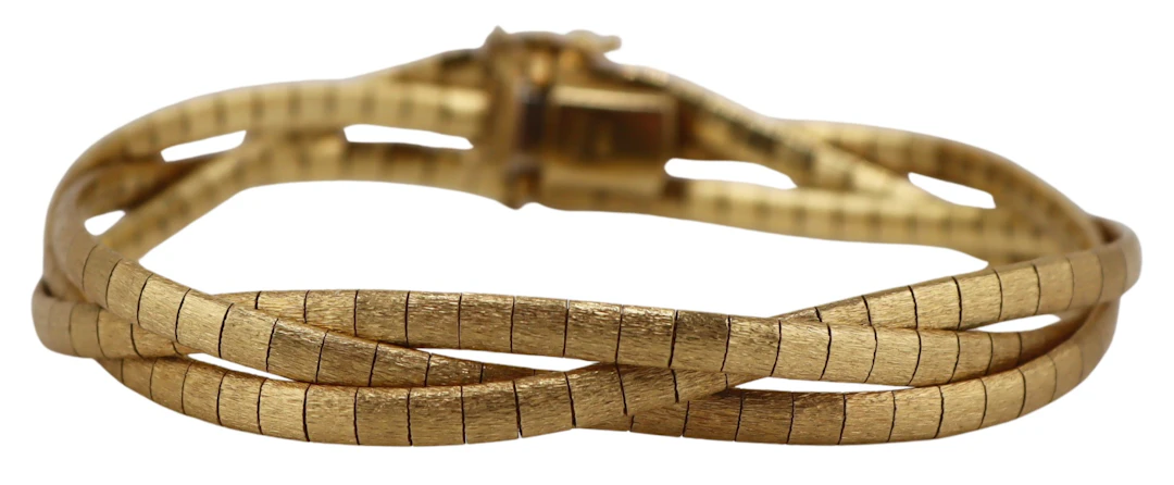 JEWELRY. Italian 18kt Gold Woven Bracelet.