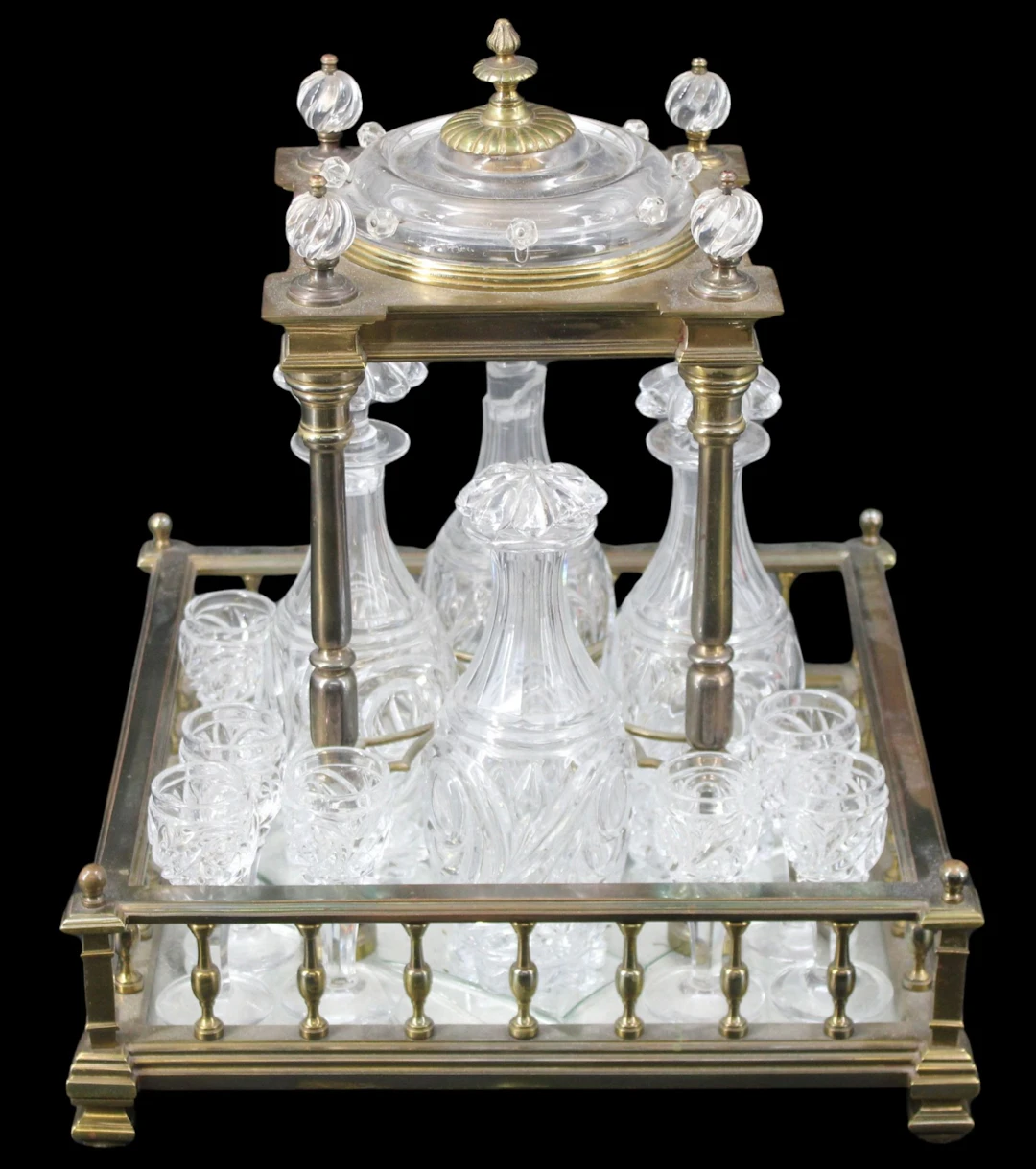 Midcentury Baccarat Open-Air Tantalus Set with