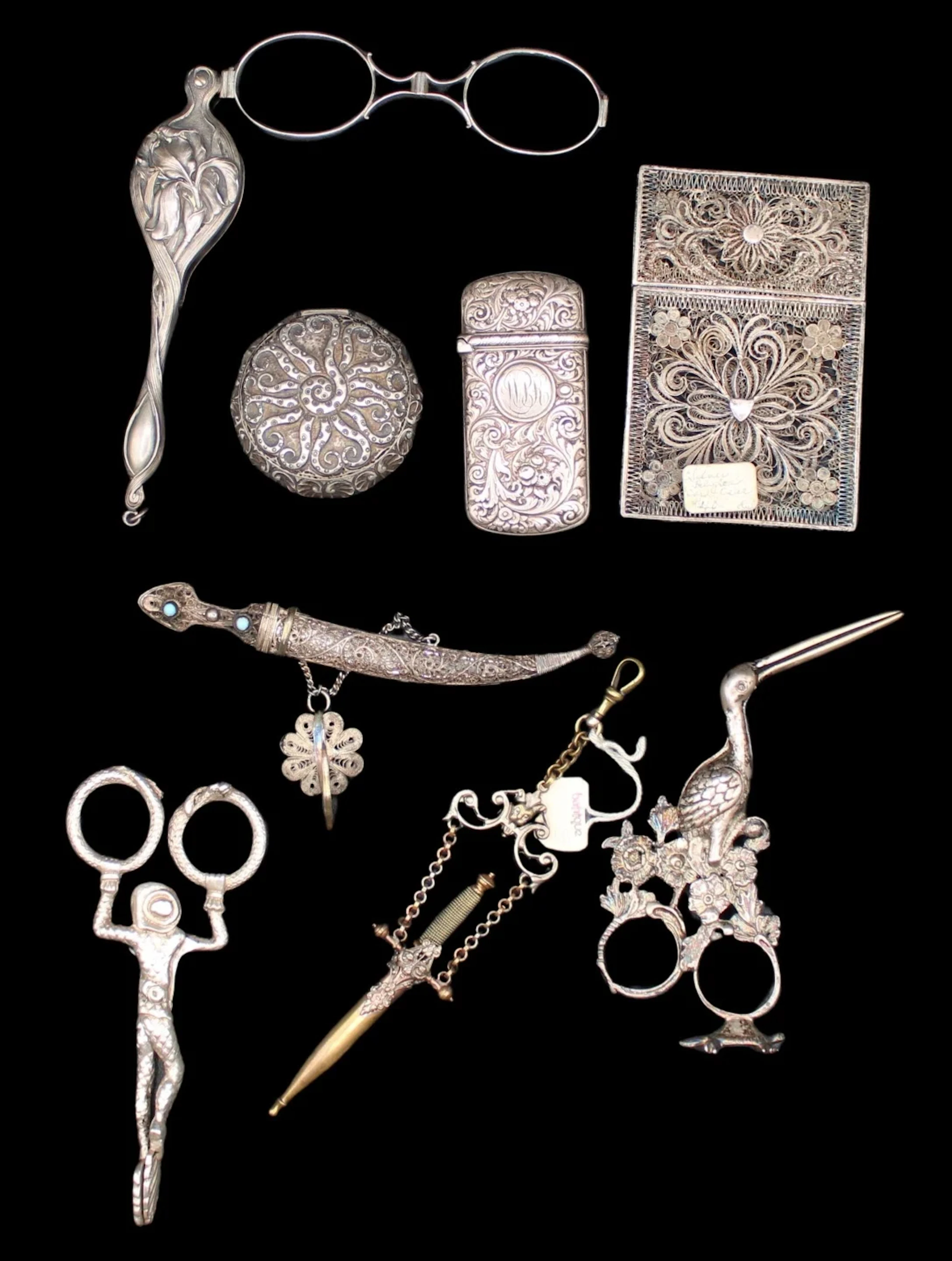 SILVER. Collection of Silver & Gilt Metal Objects.