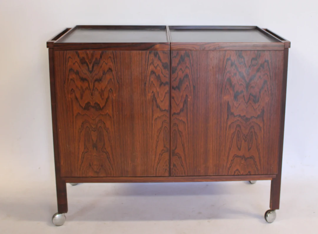 Midcentury Sliding Side Bar / Cabinet