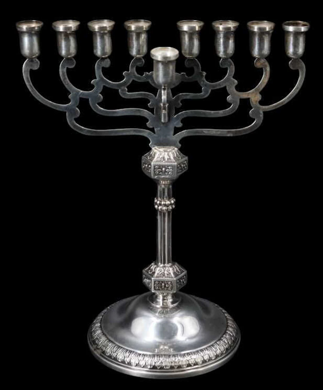 JUDAICA. Austrian .800 Silver Menorah.