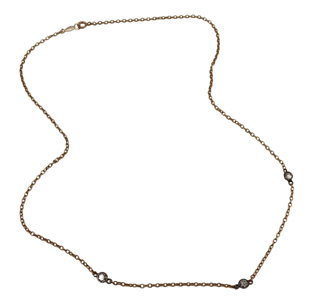 JEWELRY. 14kt Gold and Diamond Necklace.