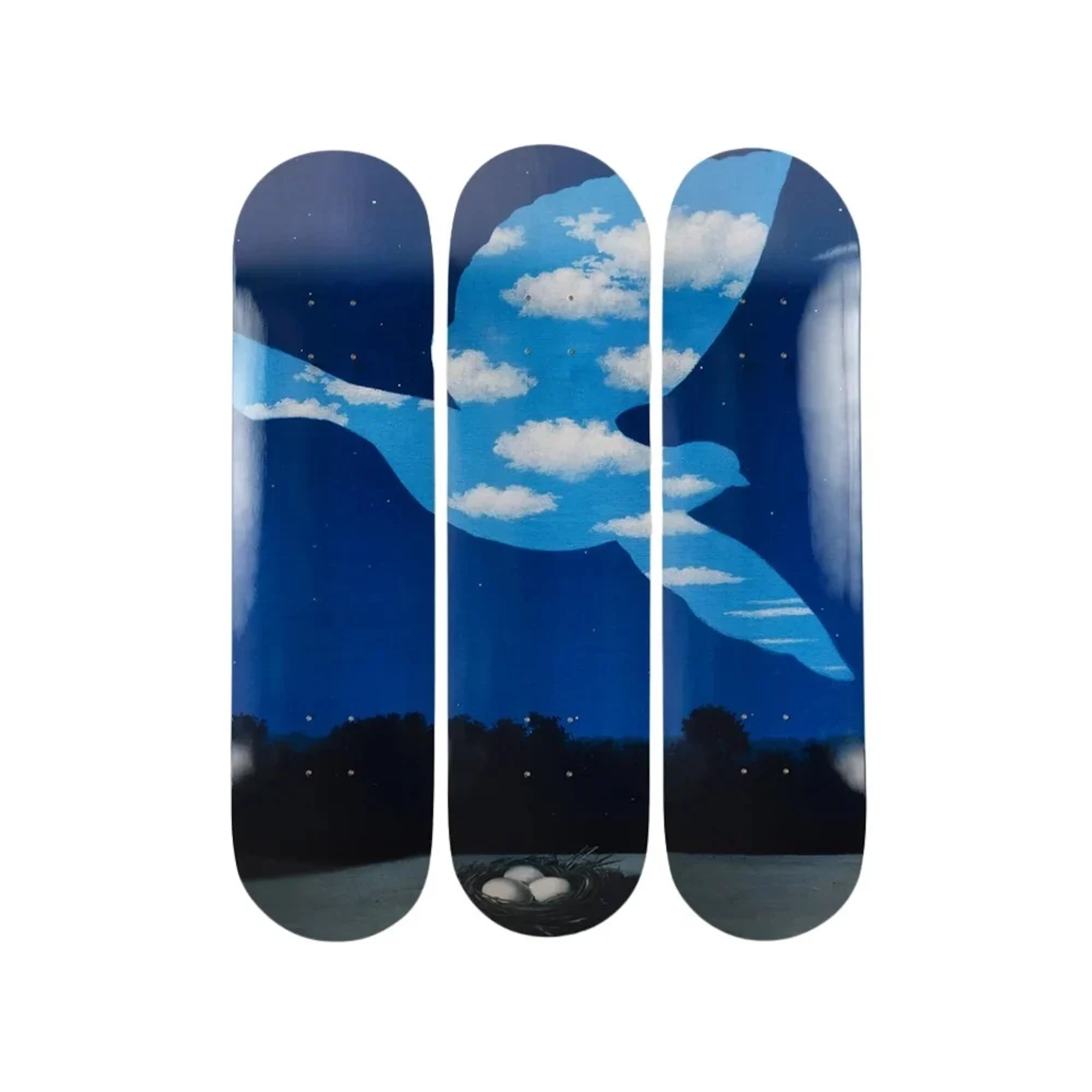 RENE MAGRITTE & THE SKATEROOM SKATEBOARD DECKS.