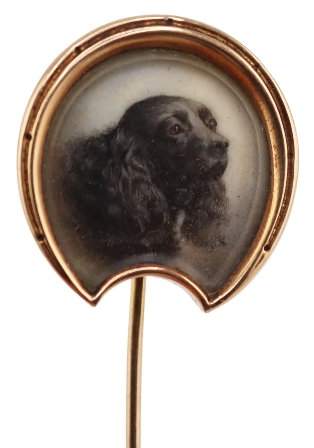 JEWELRY. Antique 12kt Gold Cocker Spaniel Stickpin