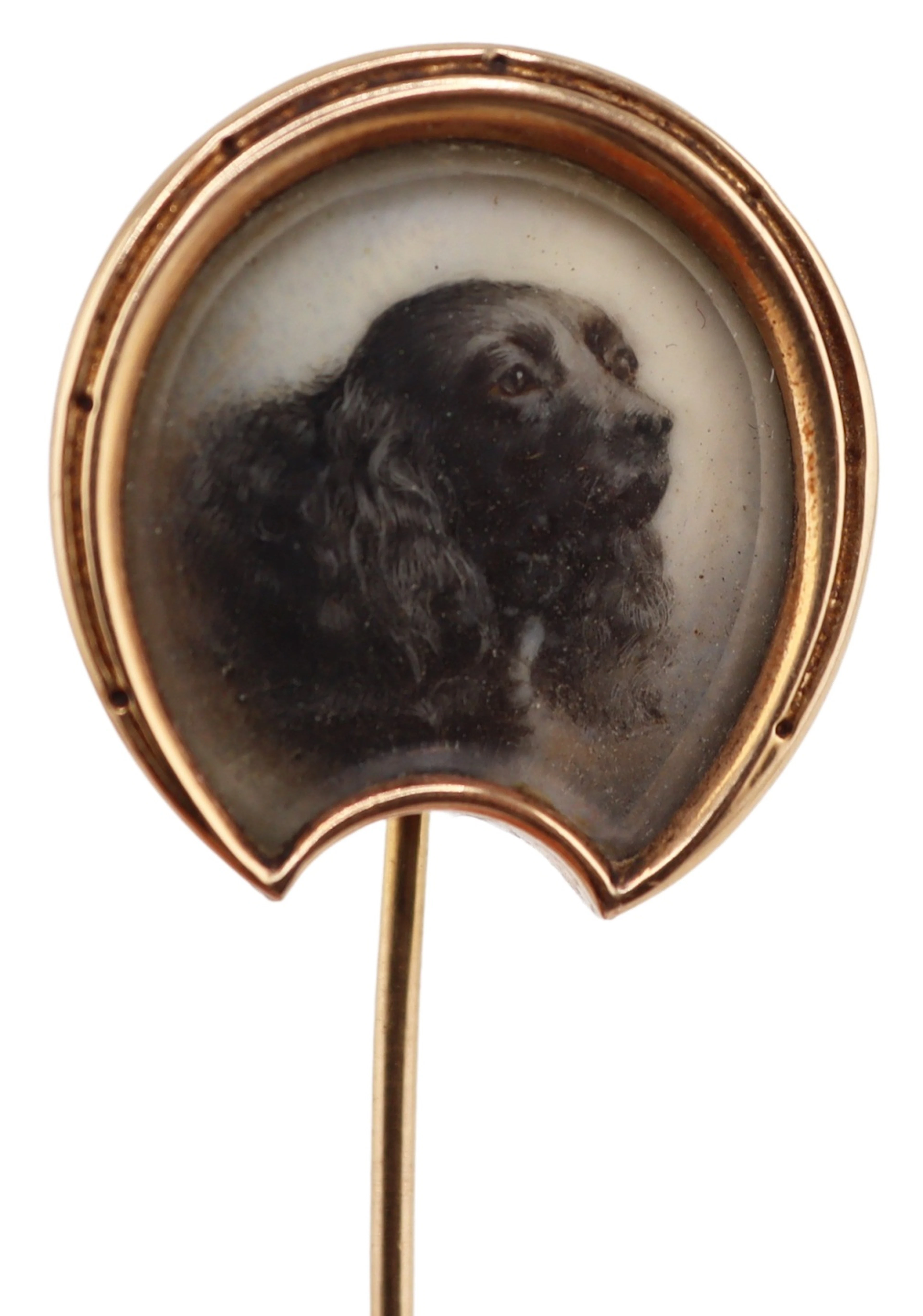 JEWELRY. Antique 12kt Gold Cocker Spaniel Stickpin