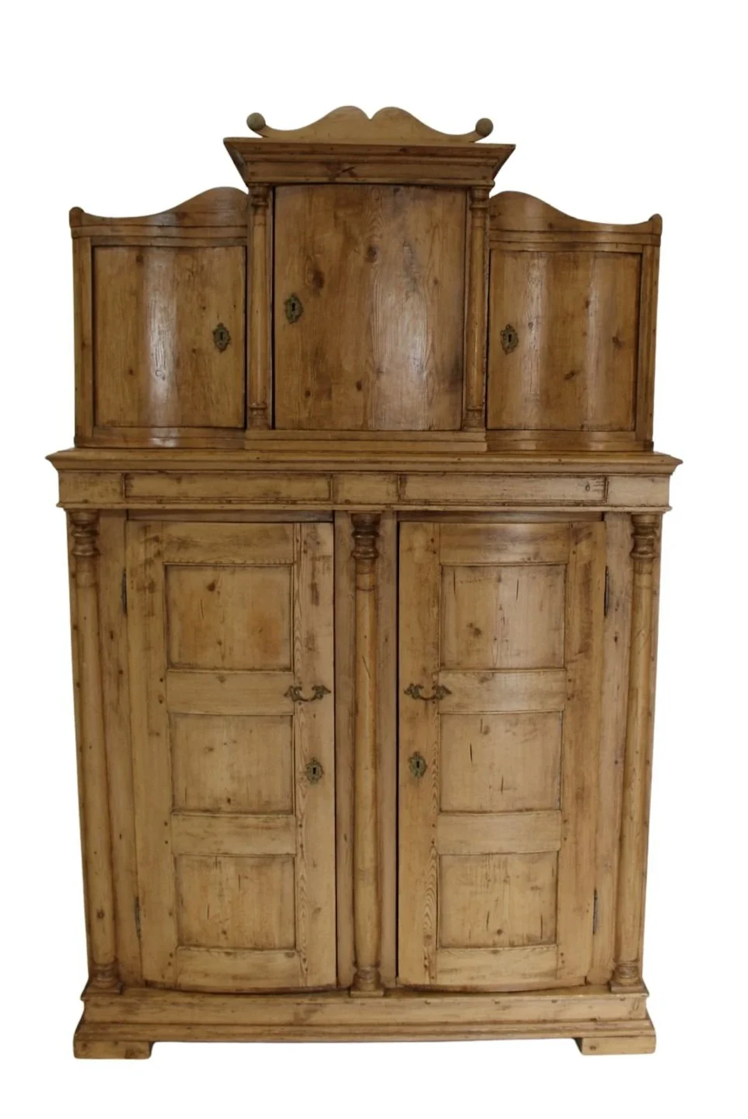 Antique Continental 2 Piece Pine Cabinet.