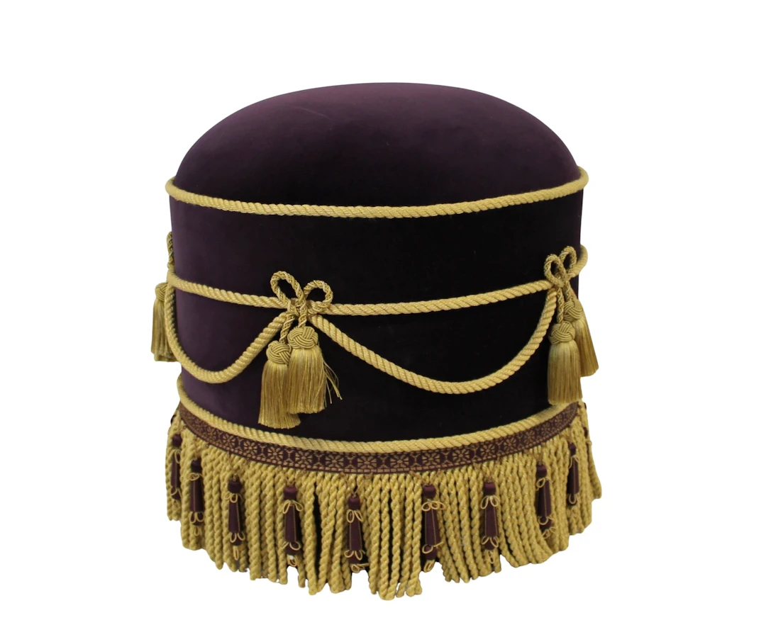 Art Deco Style Upholstered Poof.