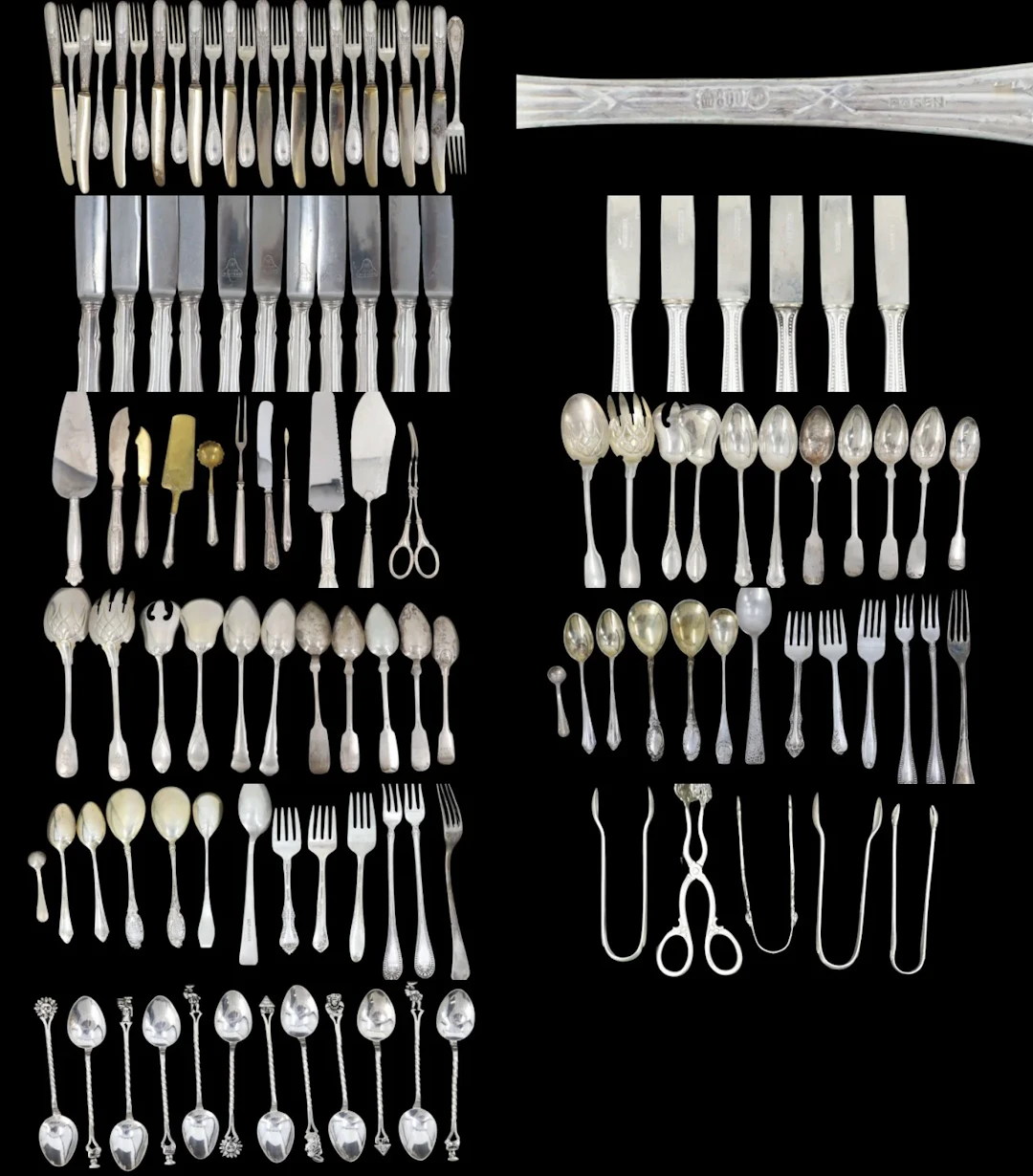 SILVER. Huge Group of Silver Flatware.