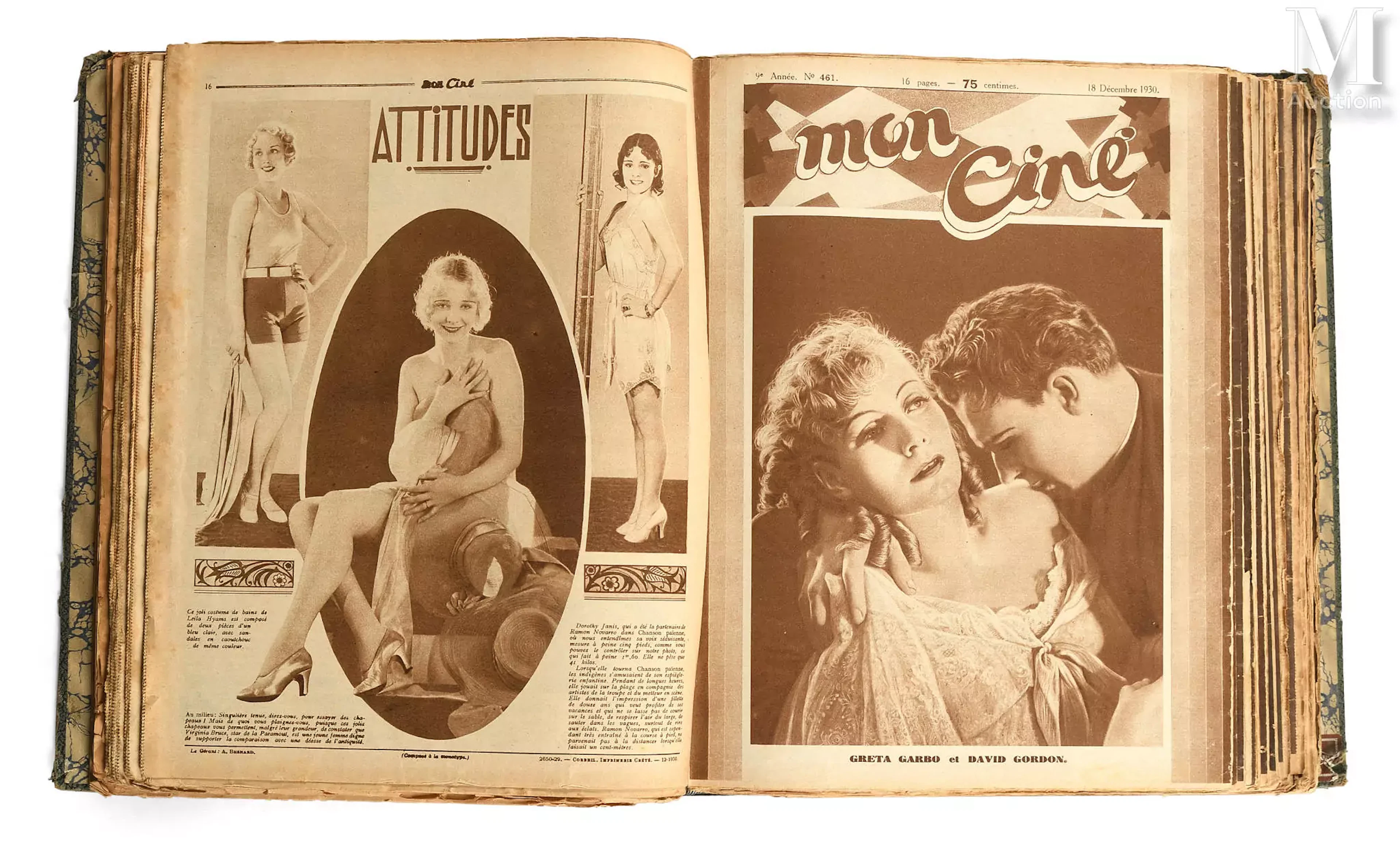 MON CINÉ 1926 et 1930 Plus de 100 numéros du magazine en deux ouvrages reliés