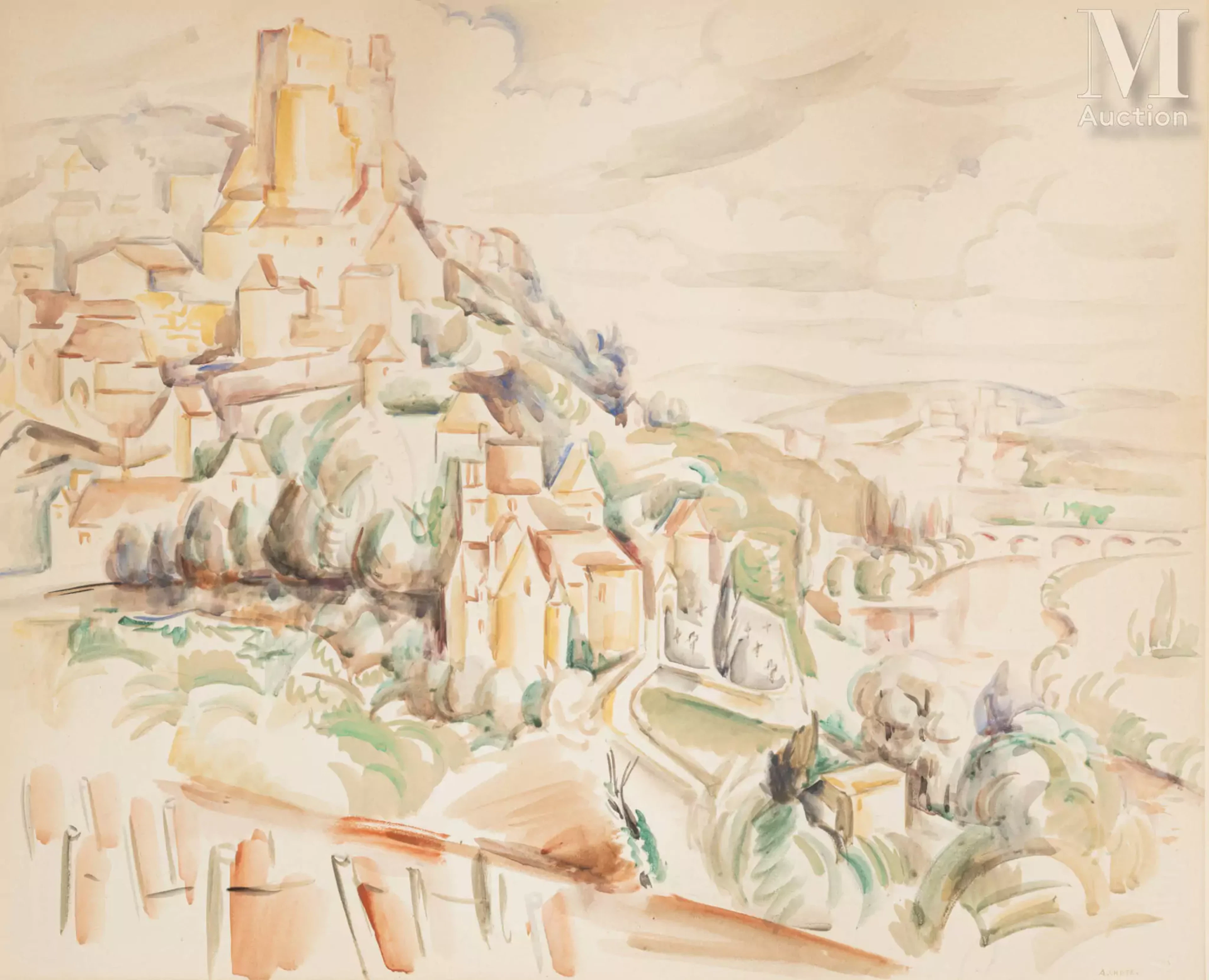 André LHOTE (Bordeaux 1885-Paris 1962) Château de Castelnaud près