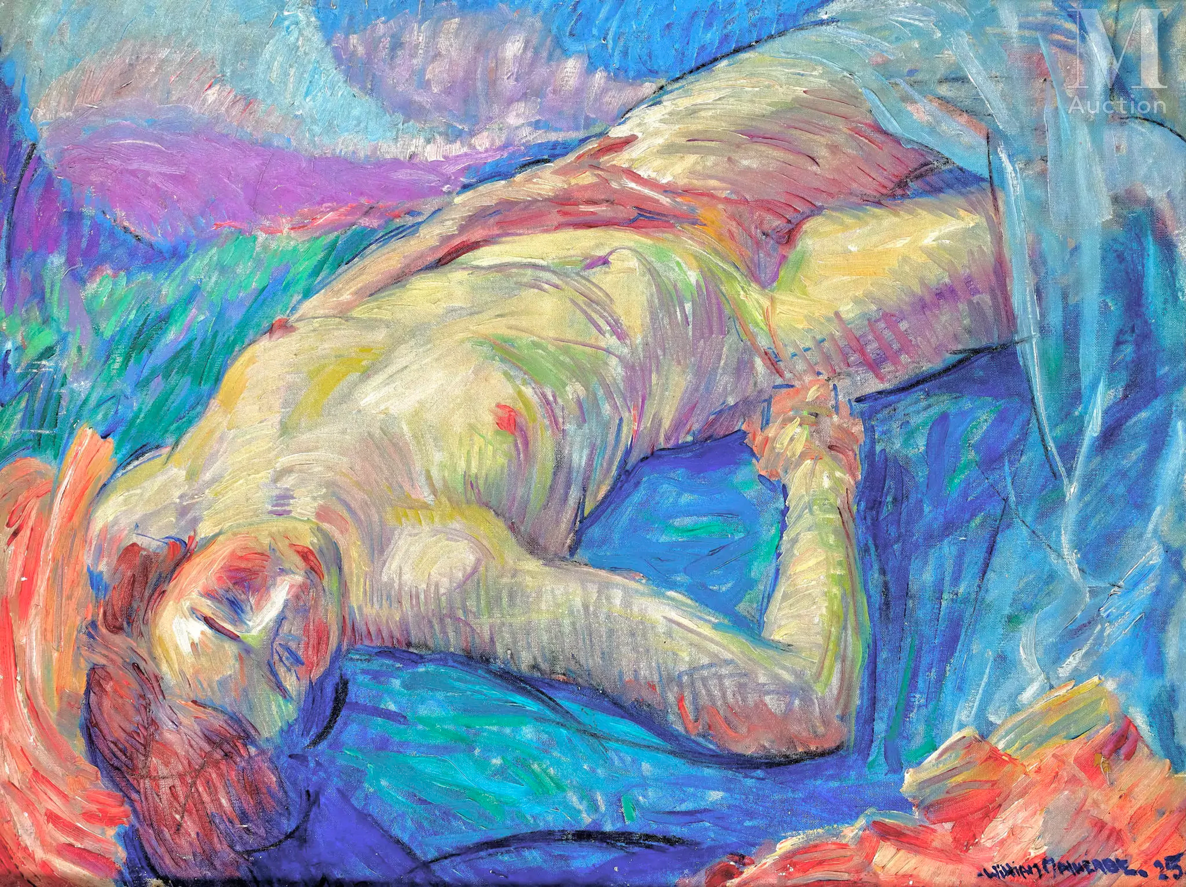 William MALHERBE (1884-1951) Femme nue au drapé