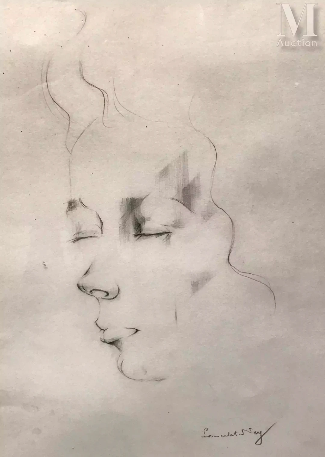 Lancelot NEY (1900-1965) Profil d'une femme endormie