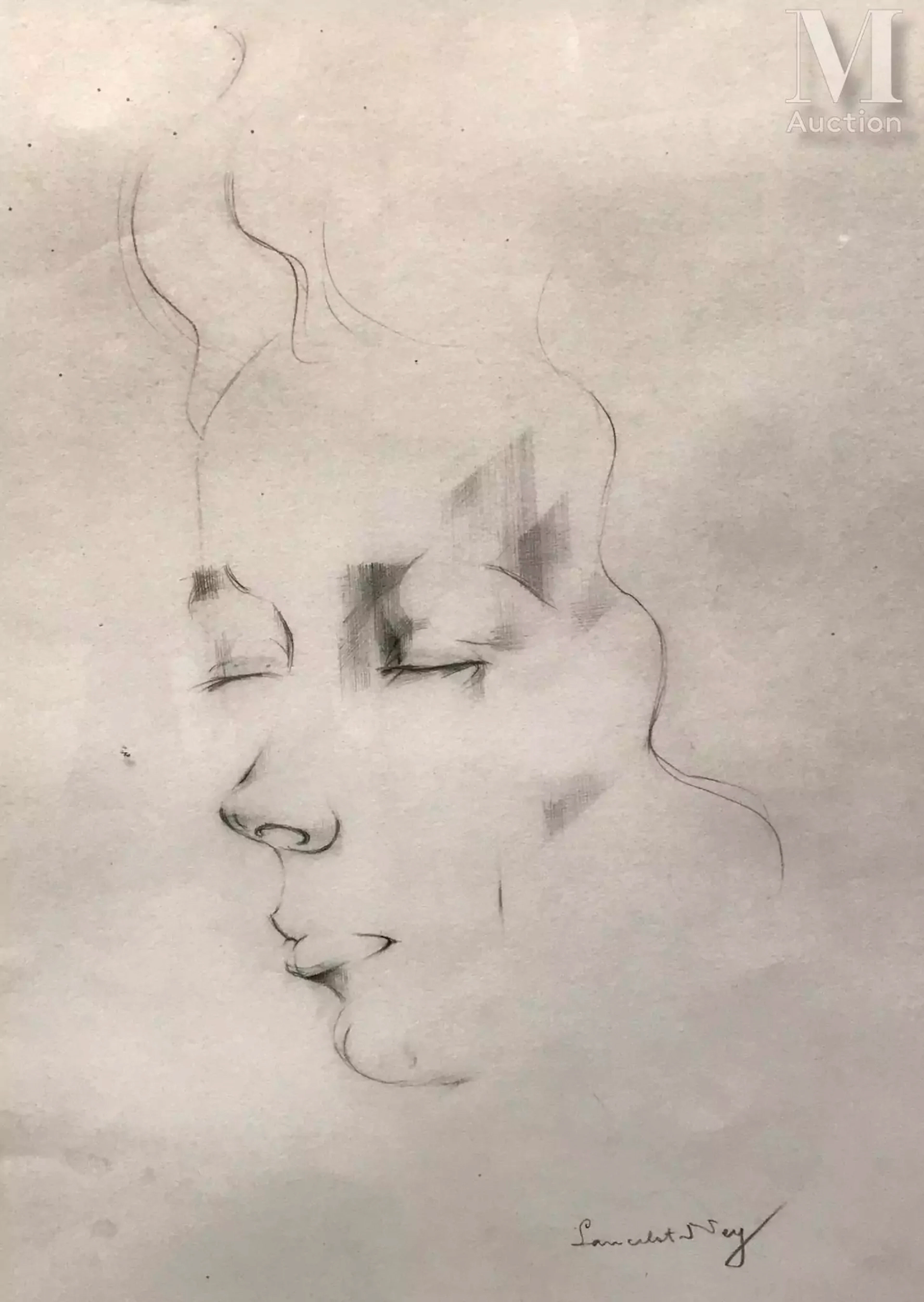 Lancelot NEY (1900-1965) Profil d'une femme endormie