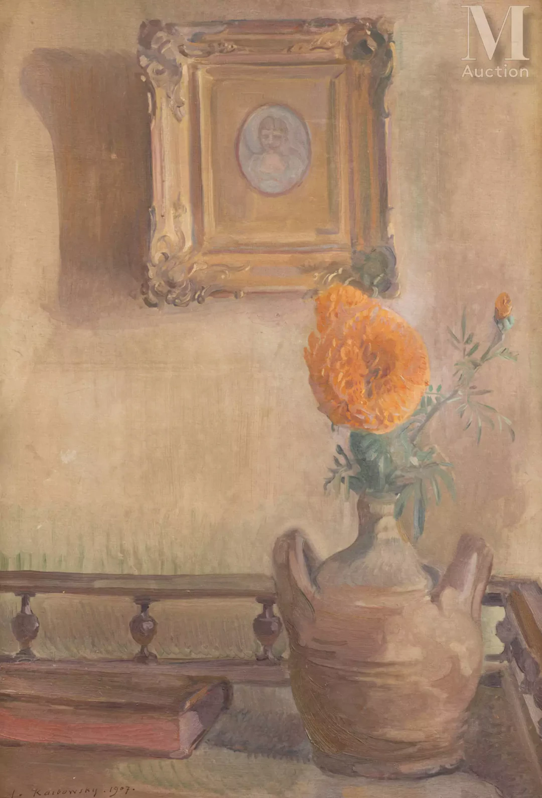 Adrien KARBOWSKY (Paris 1855 - Paris 1945) Nature morte au bouquet