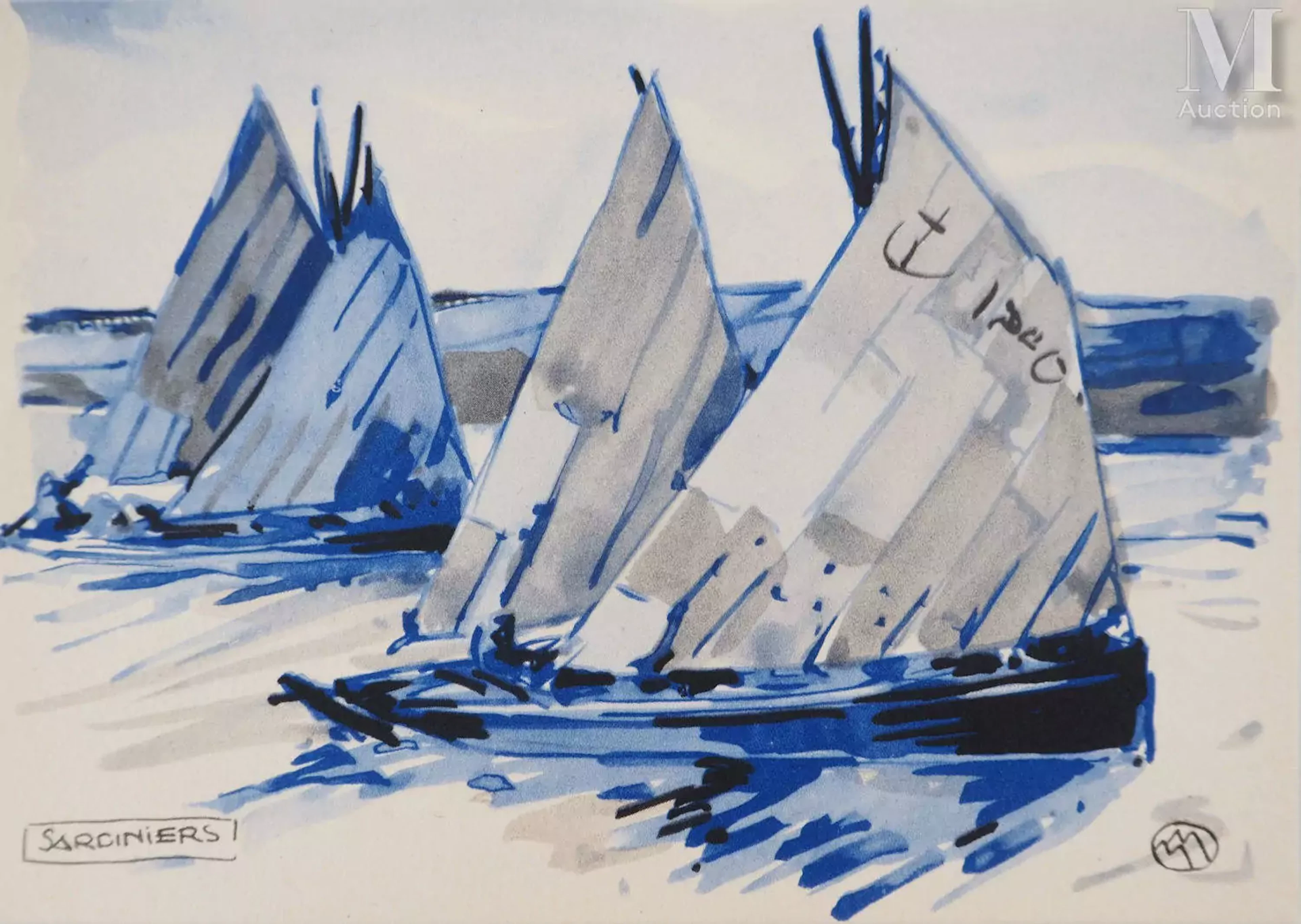 MEHEUT Mathurin (1882 - 1956) Bretagne, Les Sardiniers, c. 1950