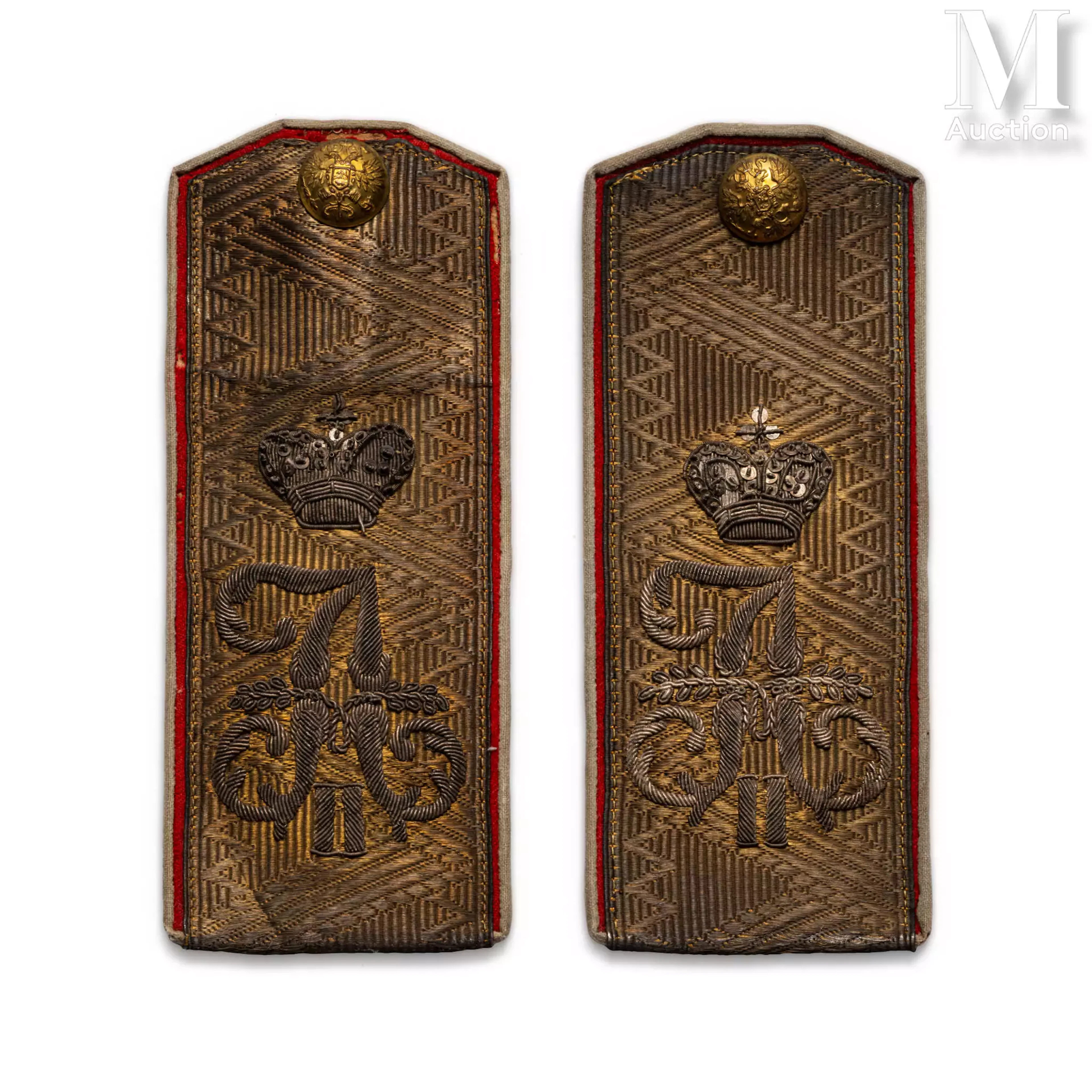Rare paire de pattes d’épaule de lieutenant général général aide-de-camp