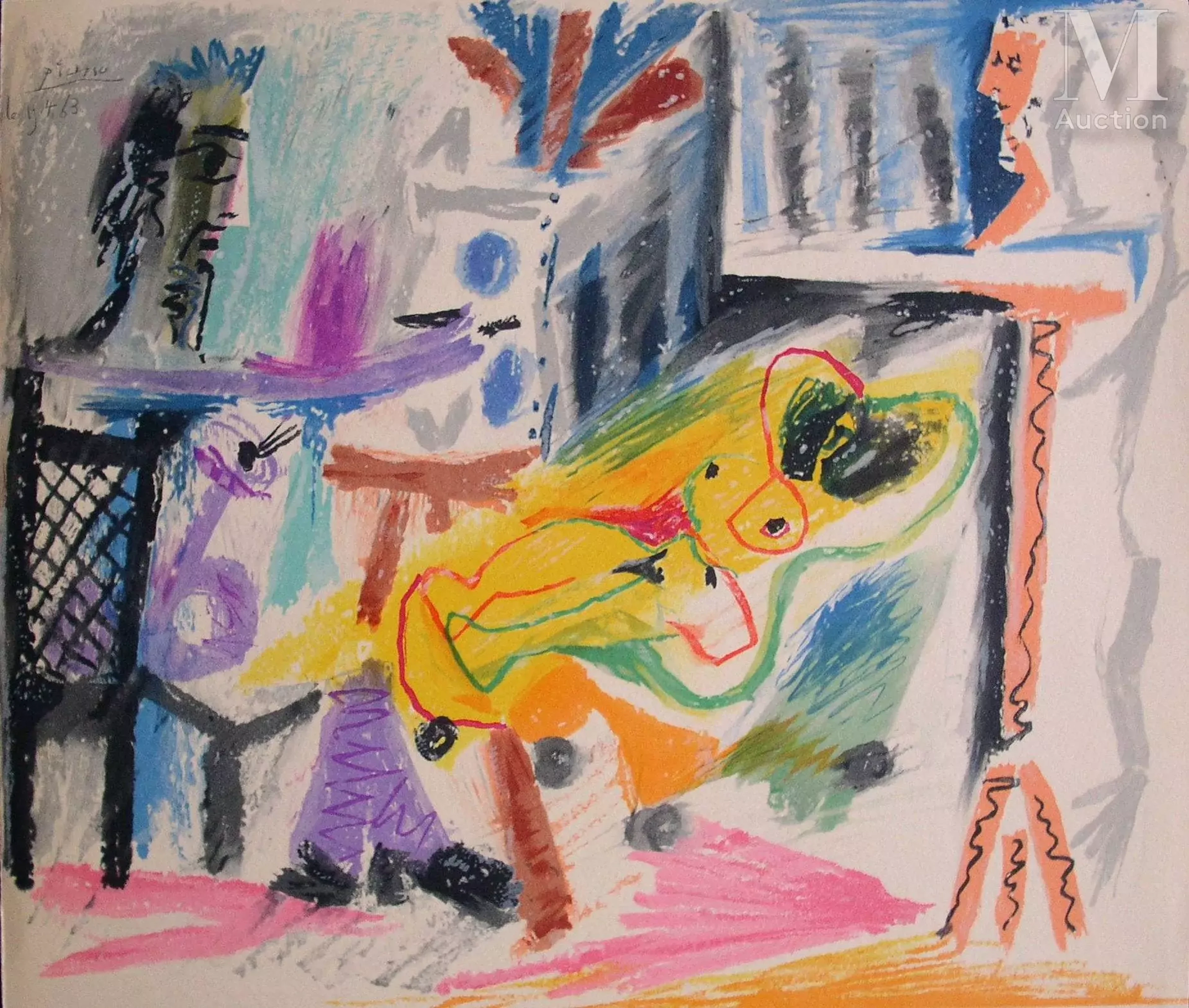 PICASSO Pablo Le peintre et son modèle, 1964
