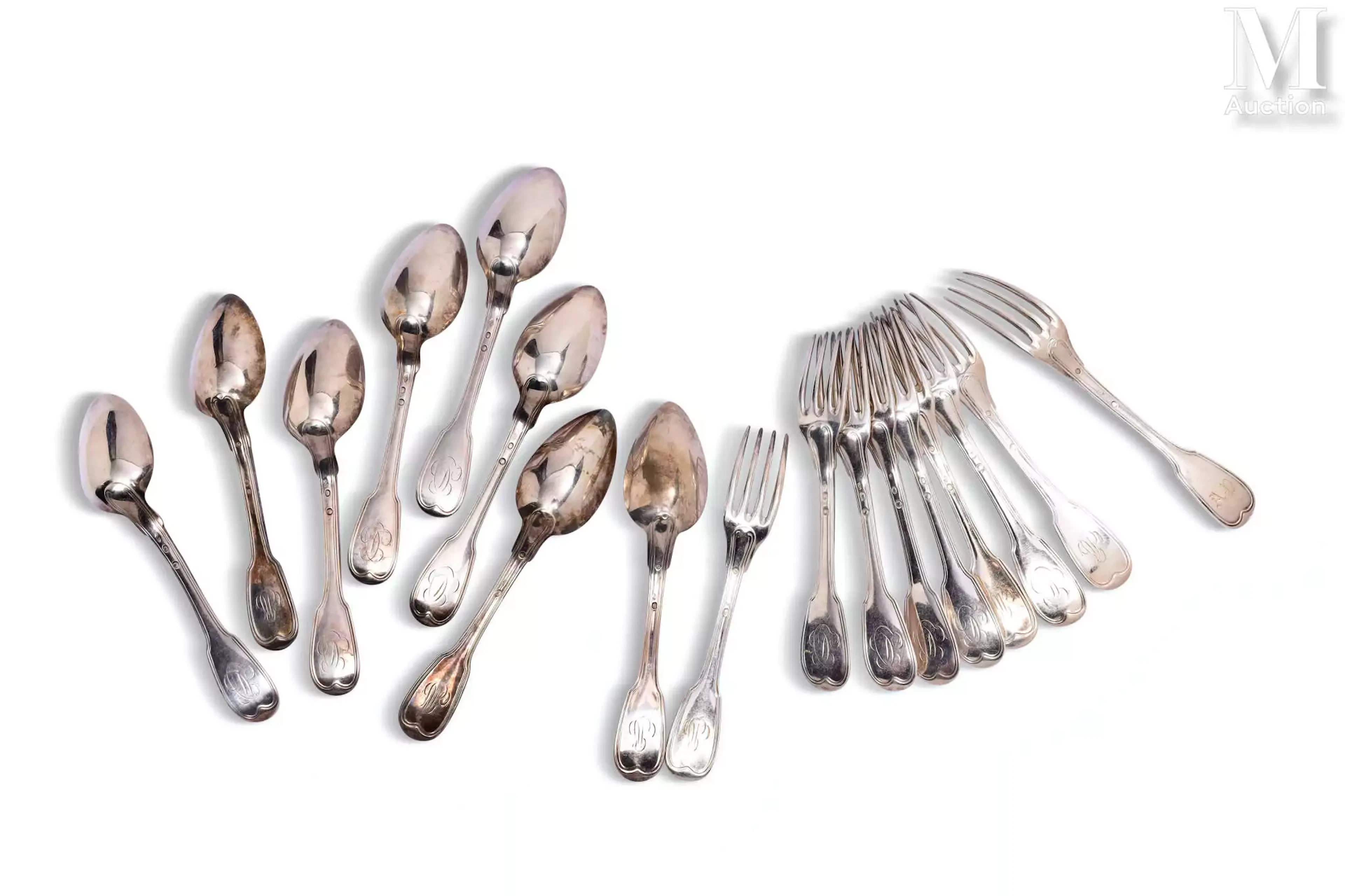 8 couverts en argent