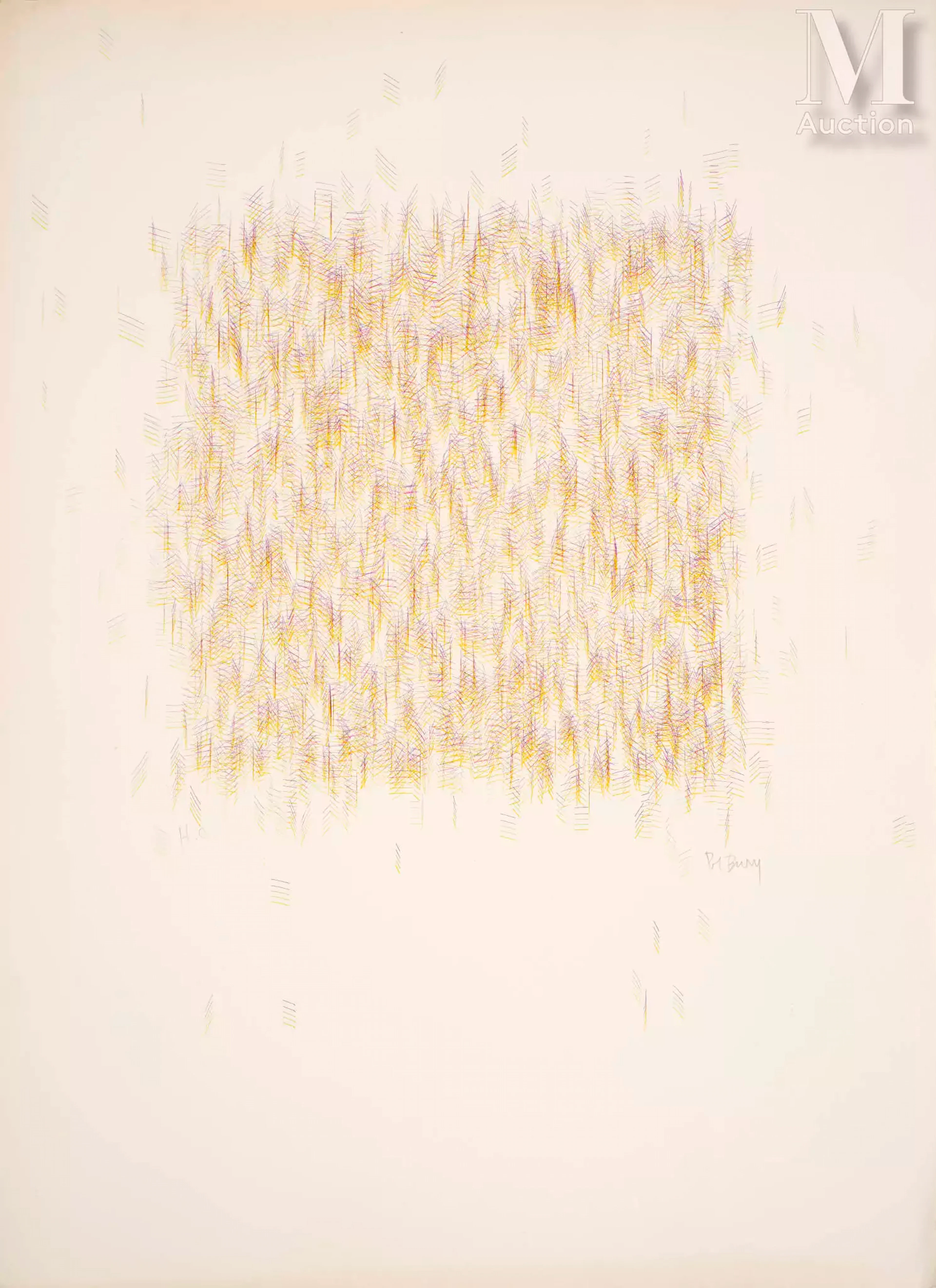 Pol Bury (1922-2005) Cinq traits en carré, 1970