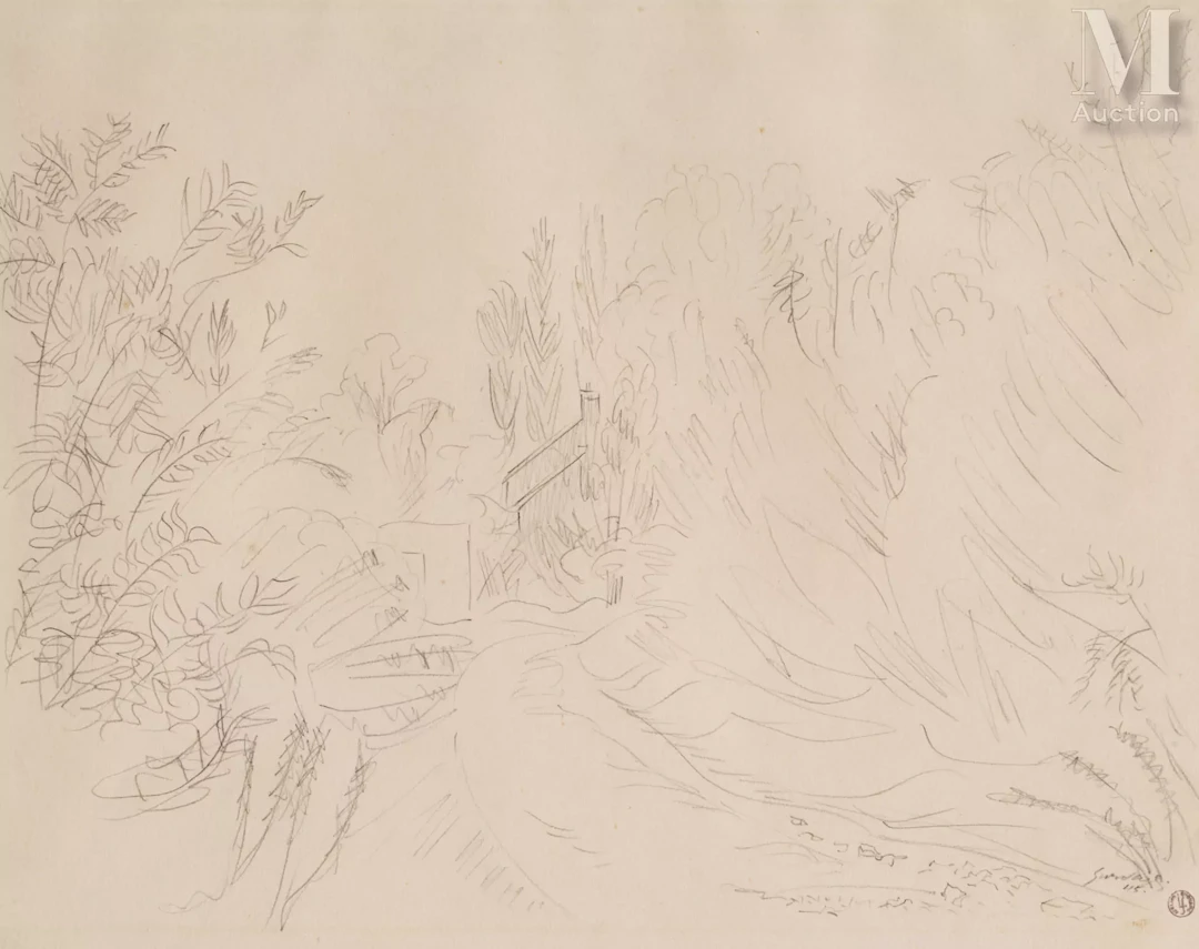 Léopold SURVAGE (Moscou 1879 - Paris 1968) Paysage aux maisons