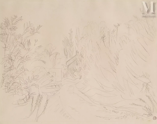 Léopold SURVAGE (Moscou 1879 - Paris 1968) Paysage aux maisons