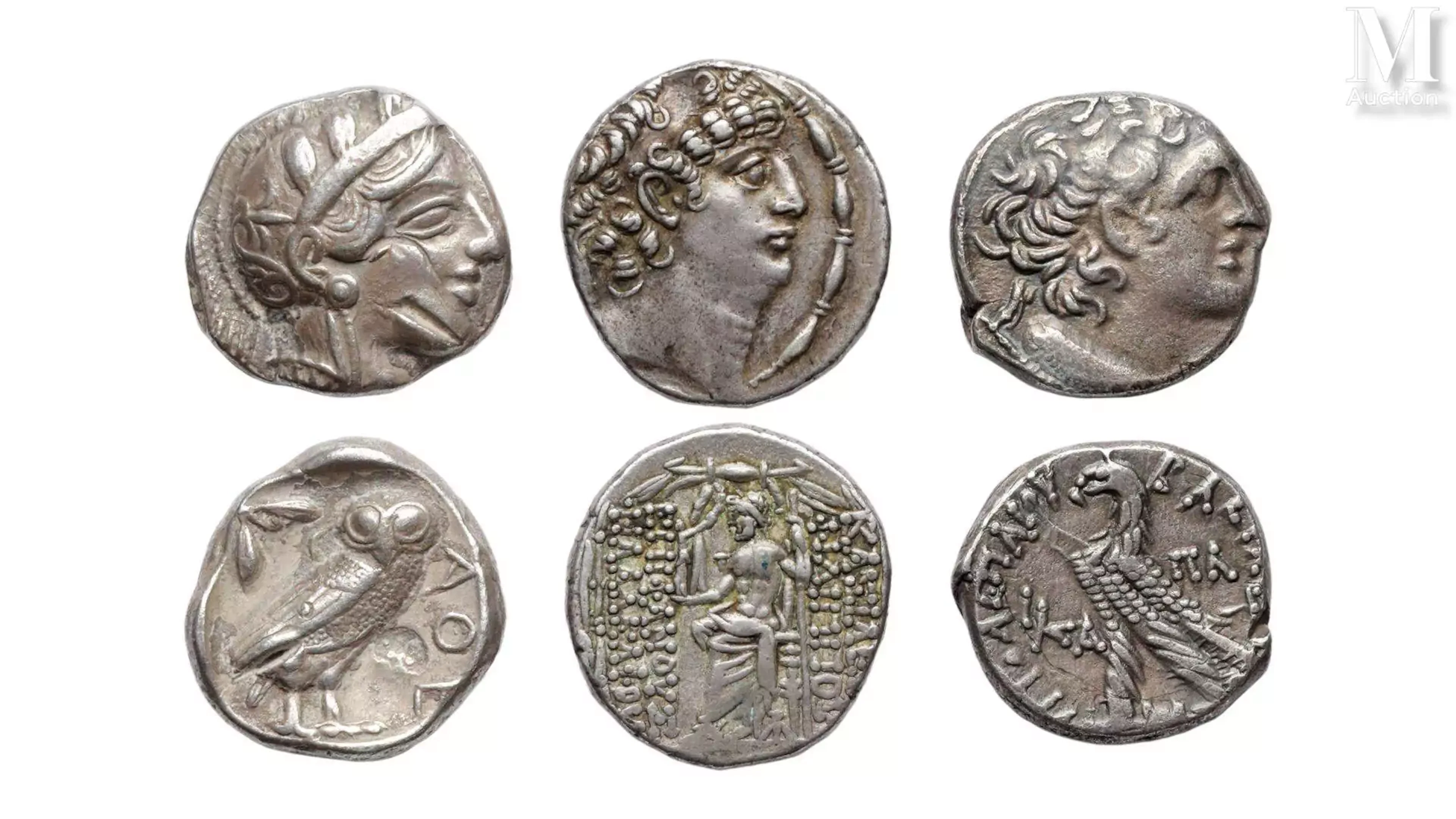 Lot de 3 monnaies grecques en argent :