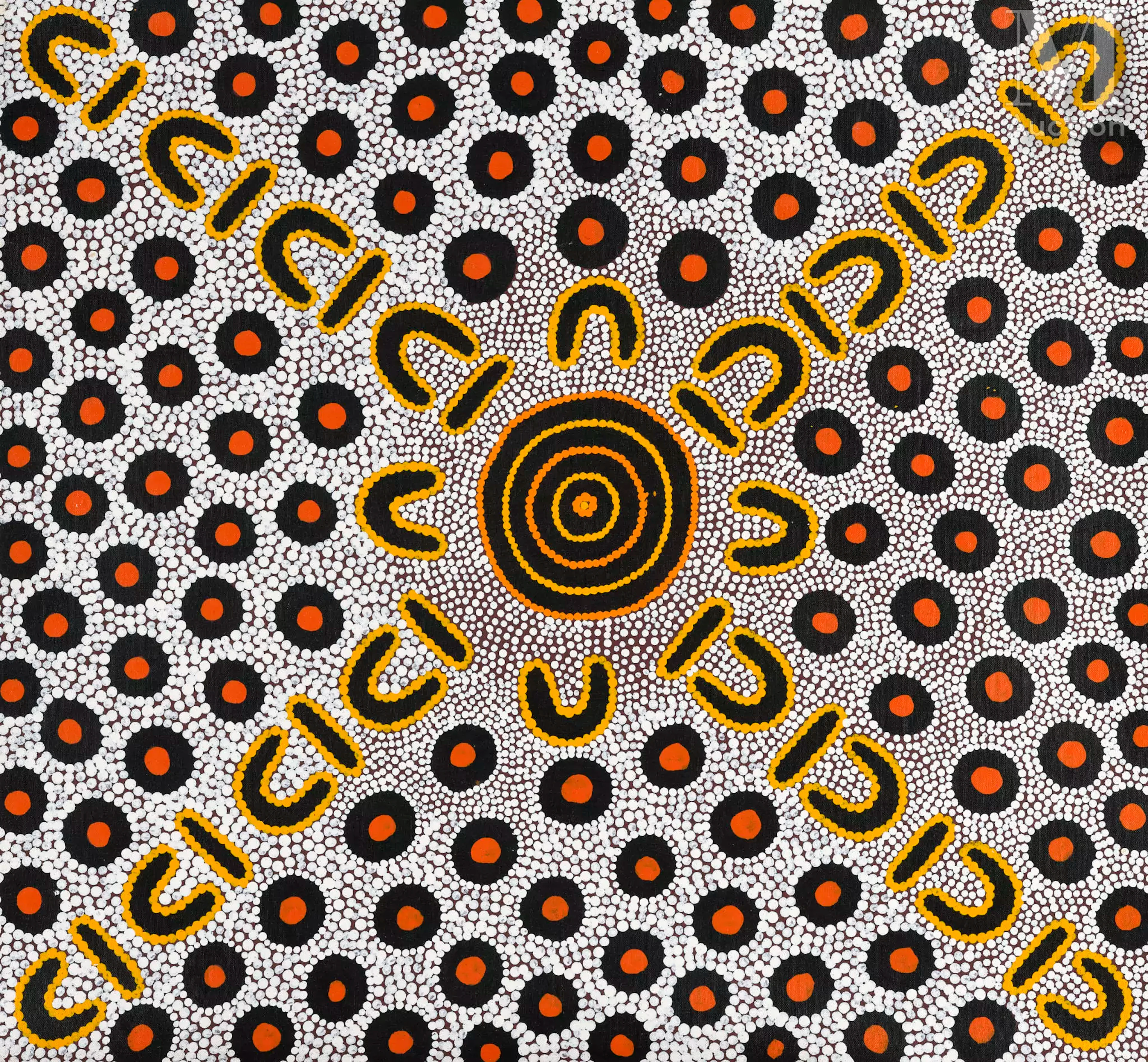 Gwenda Kingsley Napaltjarri (1967 - ) Minma and Waru, 2007