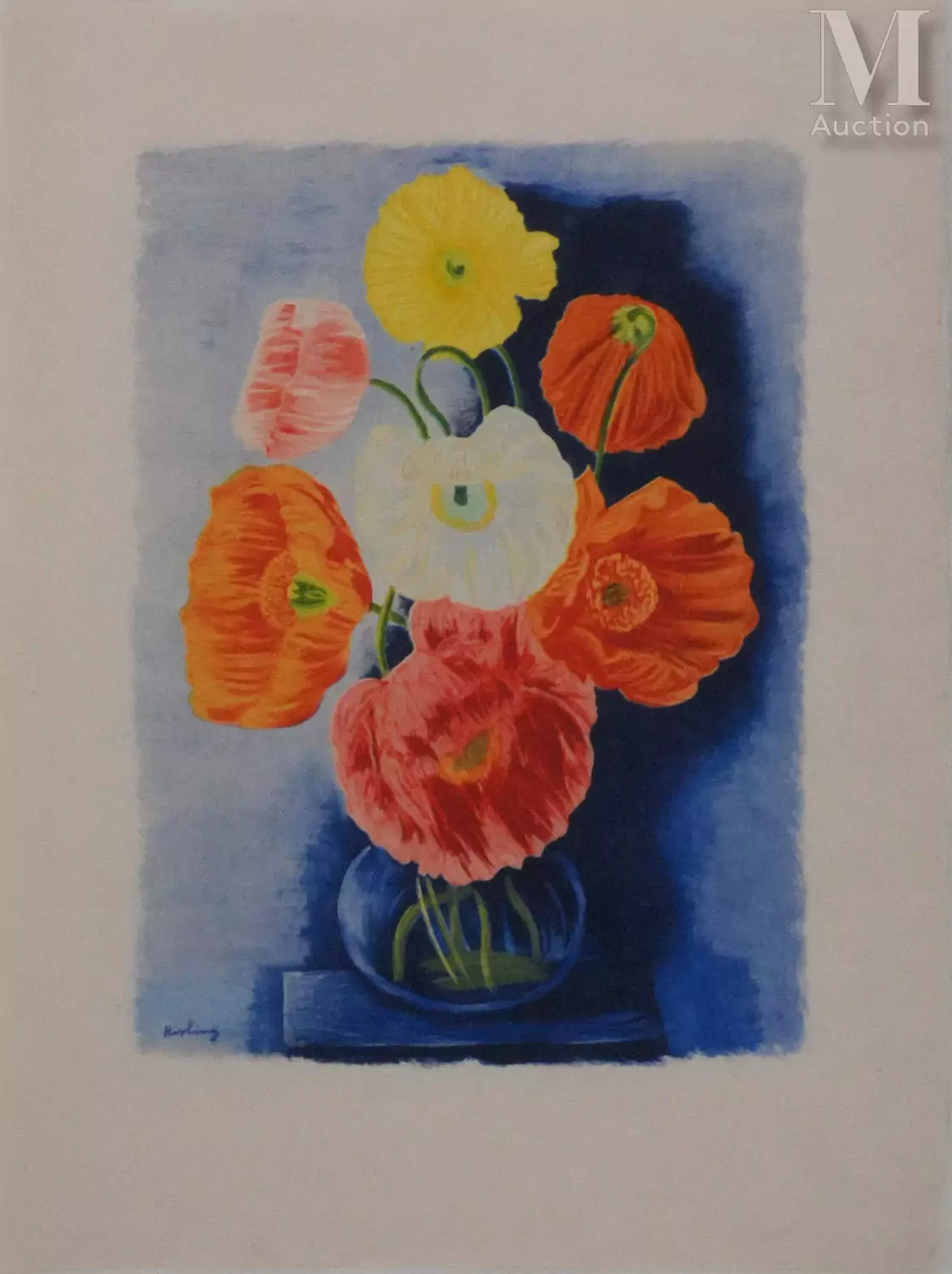 KISLING Moïse (1891-1953) Lithographie et pochoir originale en couleur