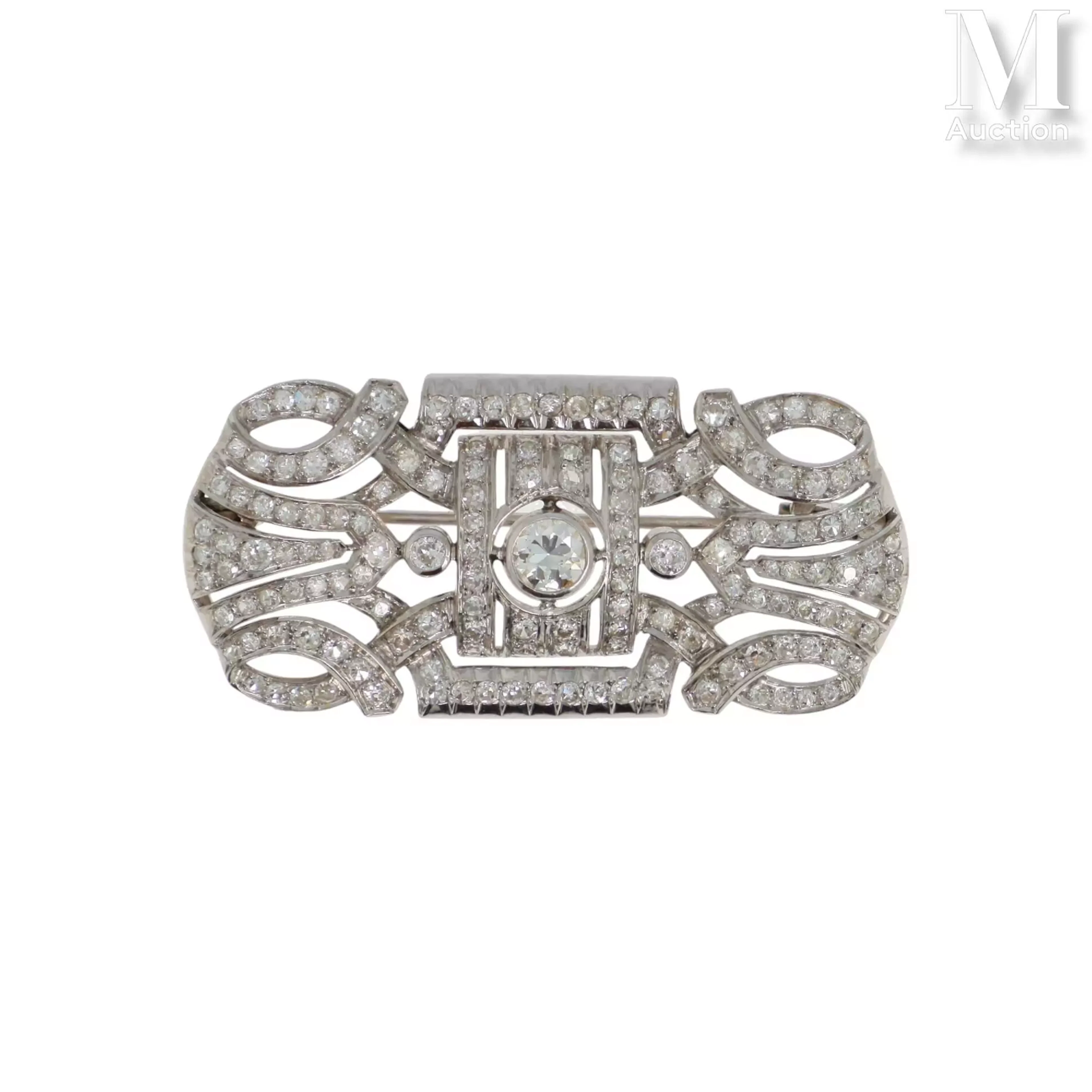 Broche barrette diamants