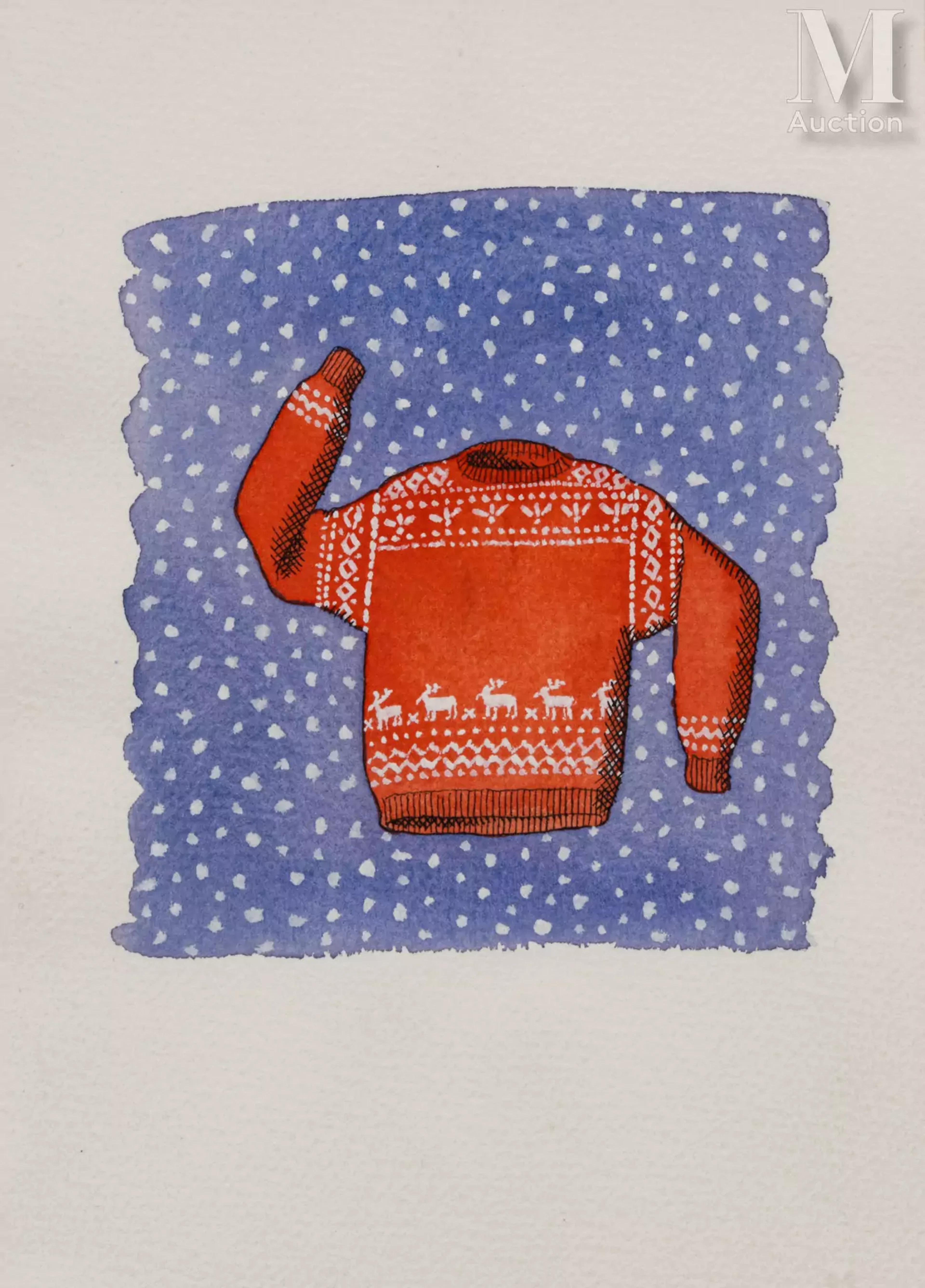 Ⓟ Pierre LE-TAN (1950-2019) "Le pull-over rouge"