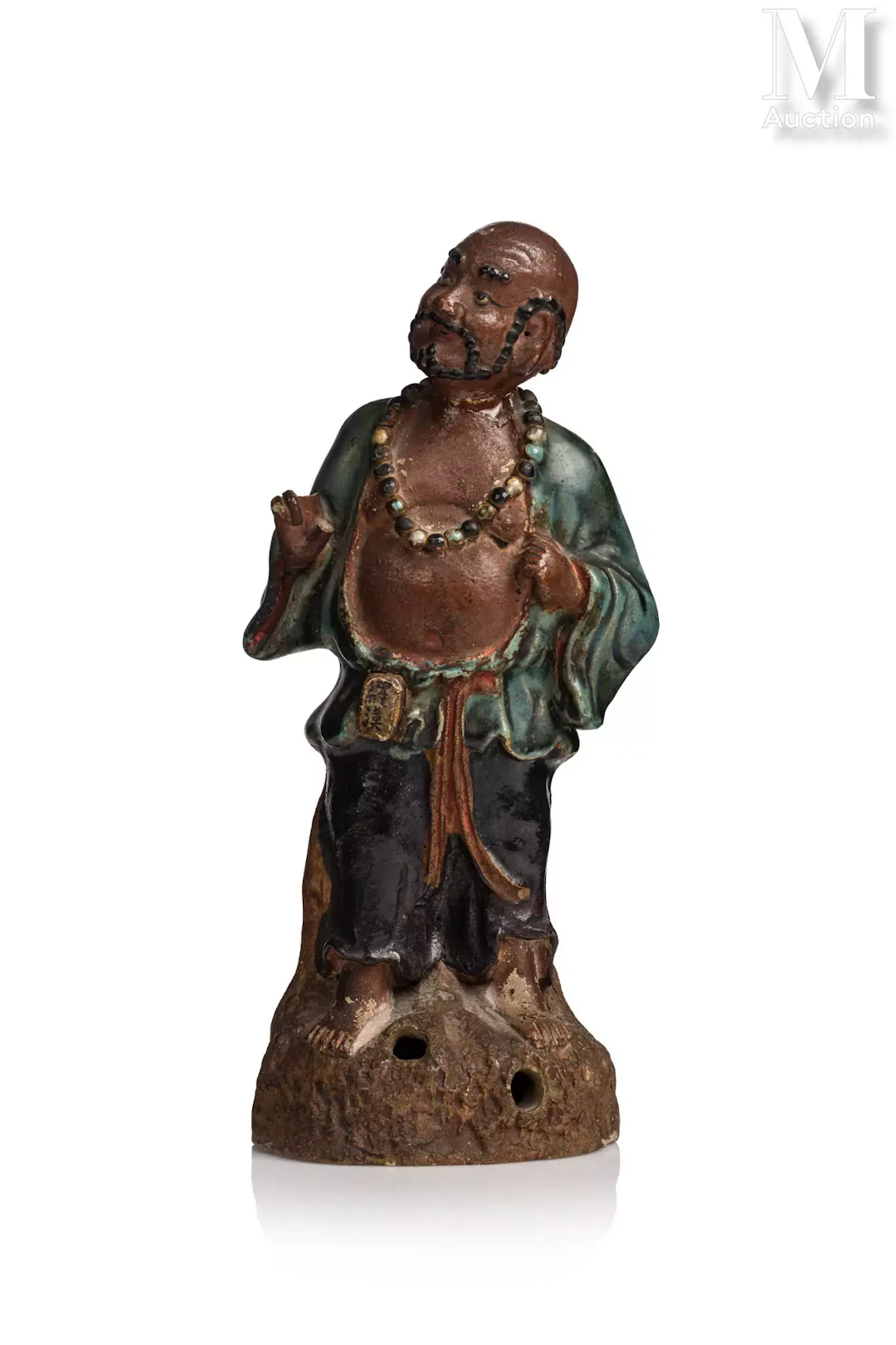 VIETNAM, Lai Thieu, XXe siècle Statue en grès émaillé polychrome