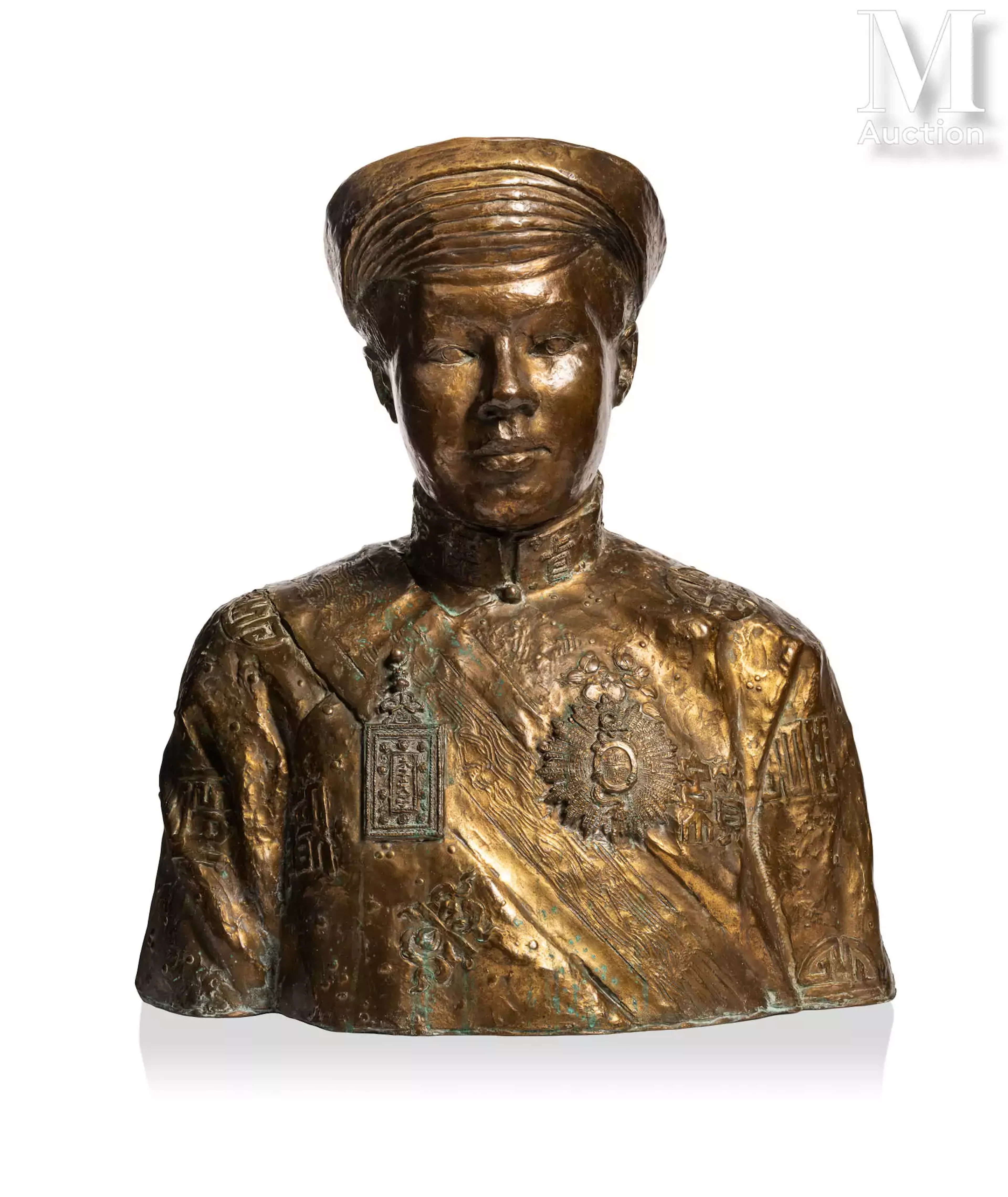 VIETNAM, Vers 1930 Rare buste de l'Empereur Bảo Đại
