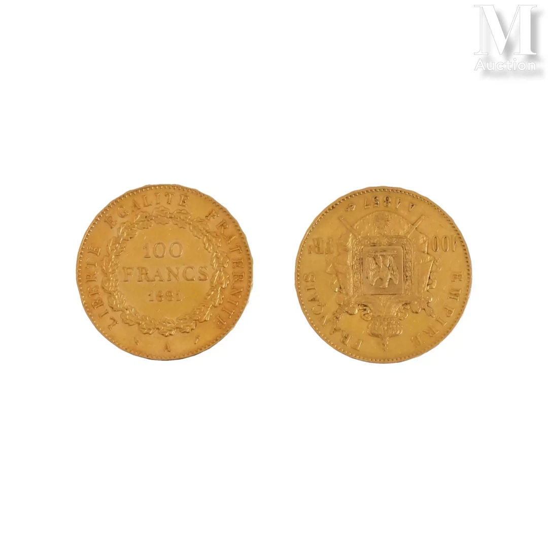 Deux pièces 100 FF or
