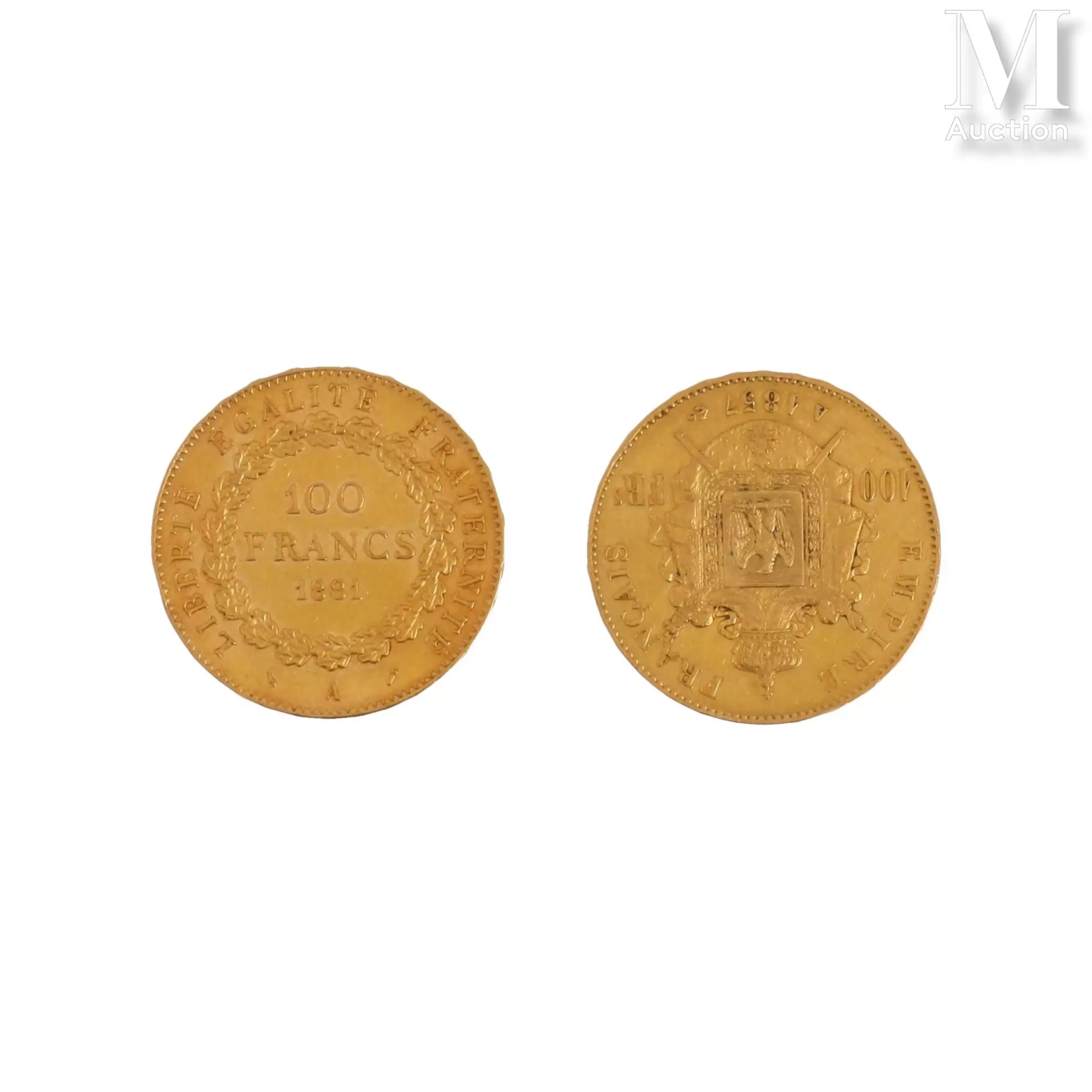 Deux pièces 100 FF or