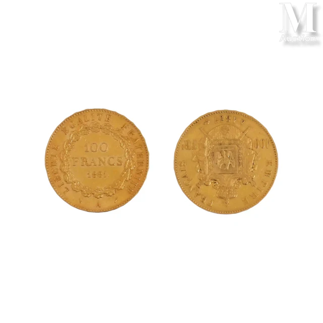 Deux pièces 100 FF or