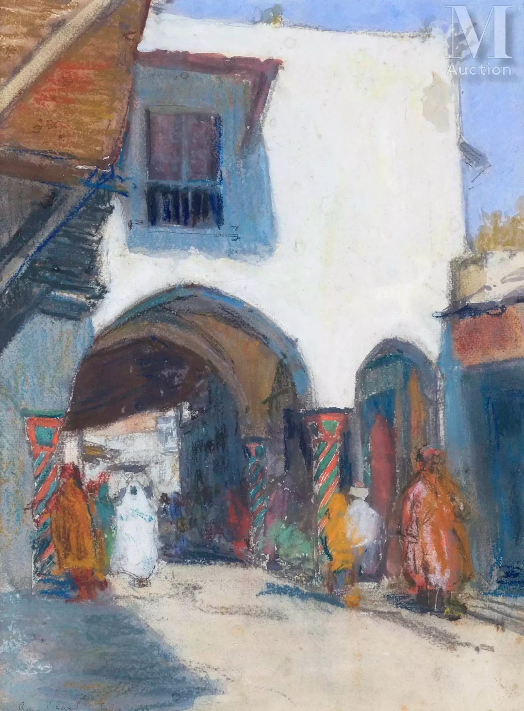 René PINARD (Nantes 1883- Paris 1938) Personnages dans les rues de Tunis