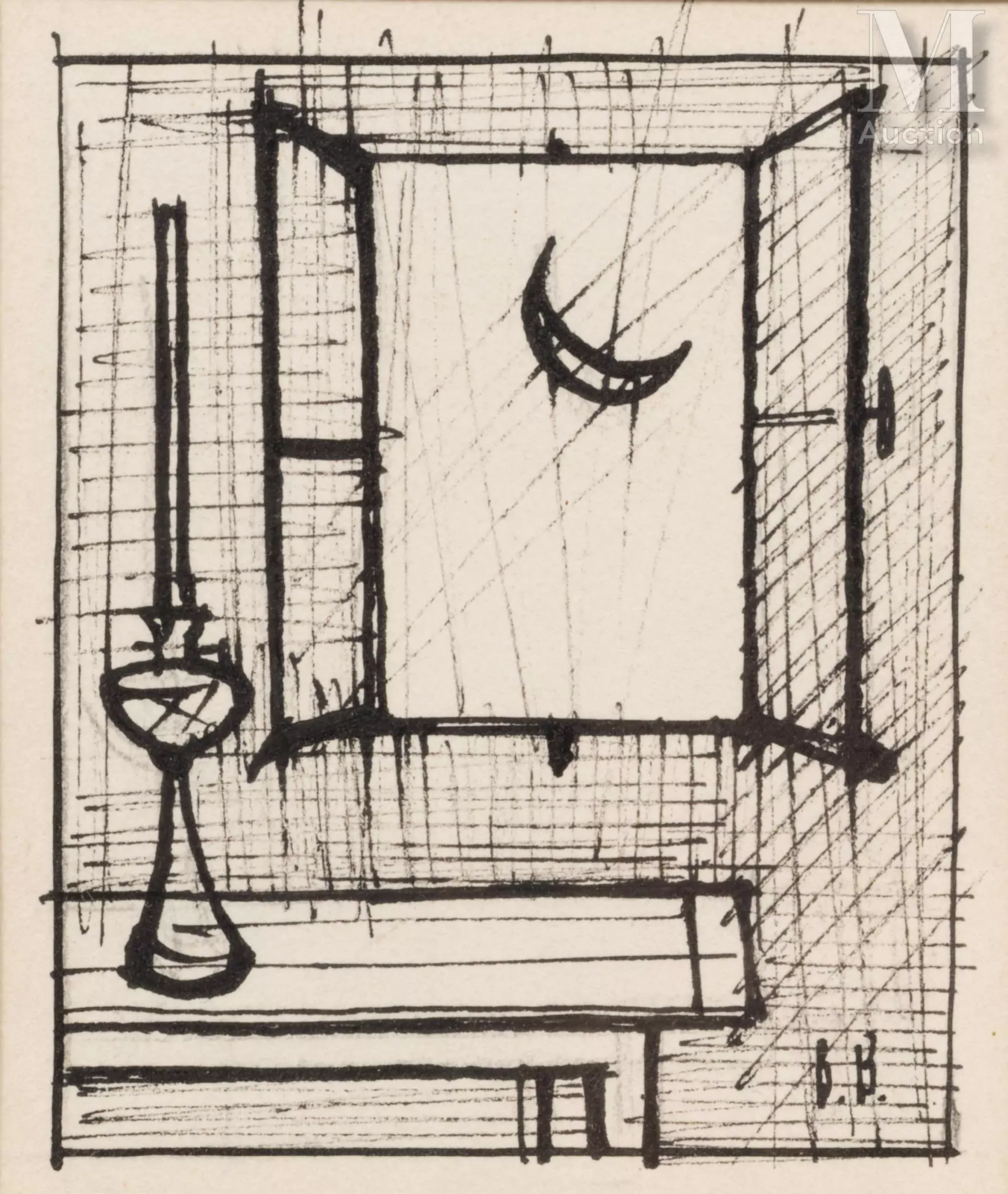 Bernard BUFFET (Paris 1928-Tourtour 1999) L'ombre de la porte, Nature