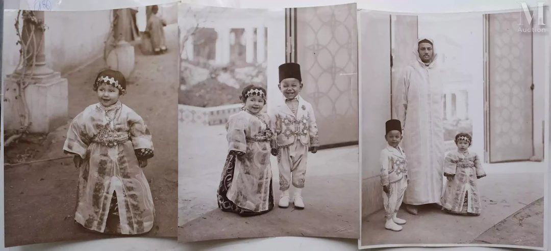 Ensemble de six photographies du Roi du MAROC et de ses enfants