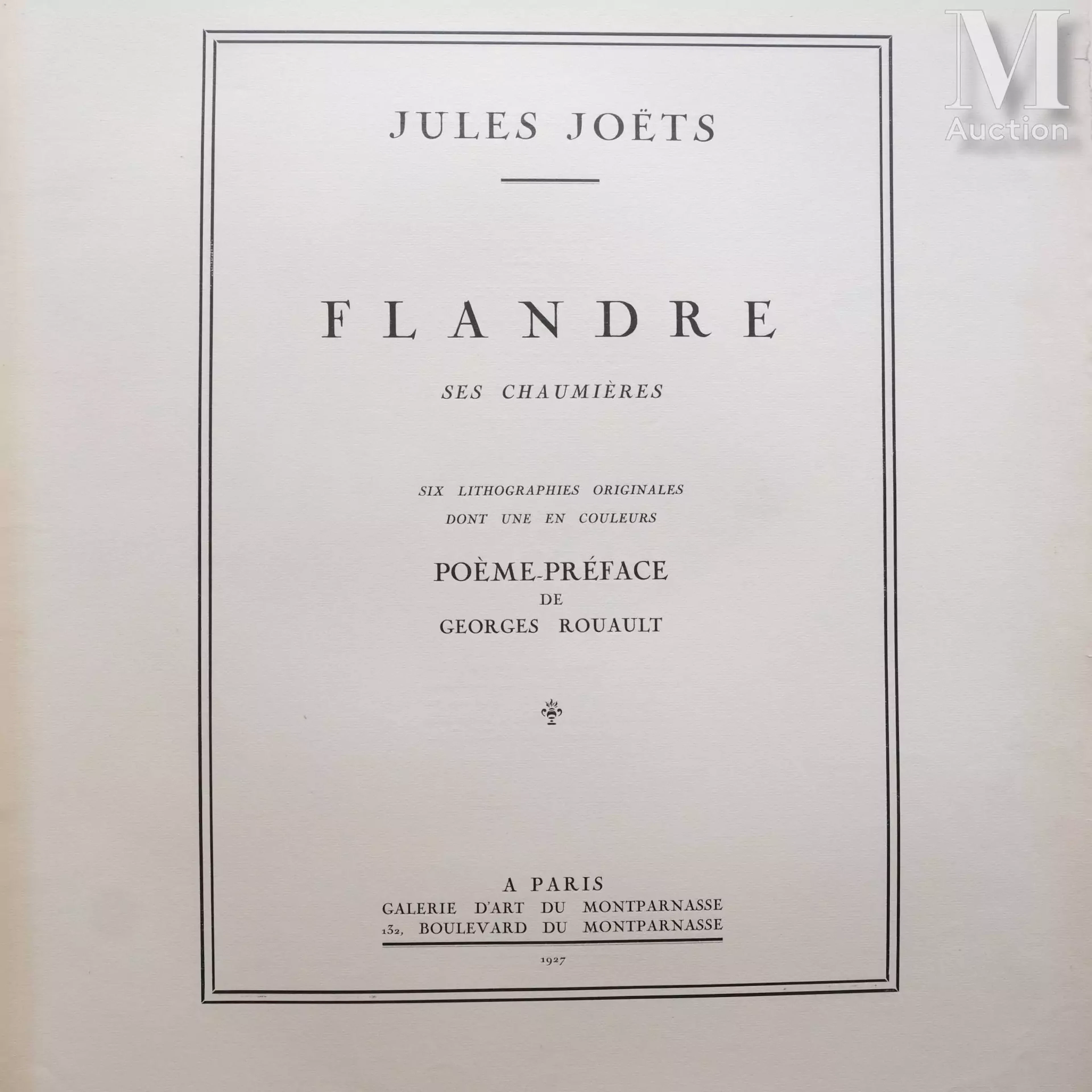 JOËTS Jules (1884-1959) Six lithographies Flandres, ses chaumières