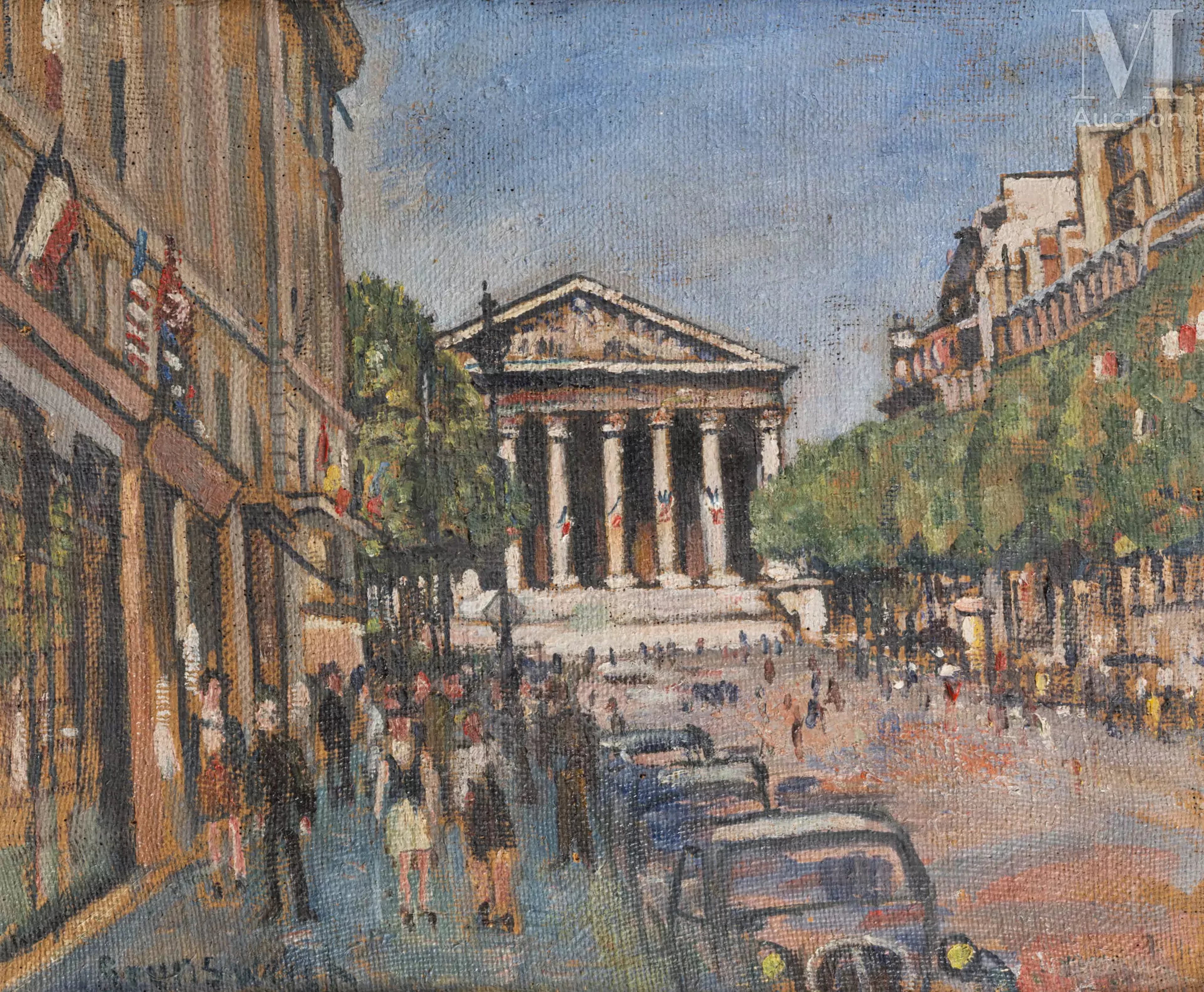 Nathan GRUNSWEIGH (Cracovie 1880 – Paris 1956) Rue royale et l'église