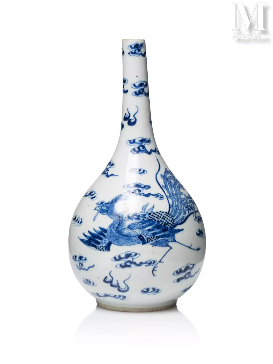 VIETNAM, XIXème siècle Vase en porcelaine "Bleu de Hué"