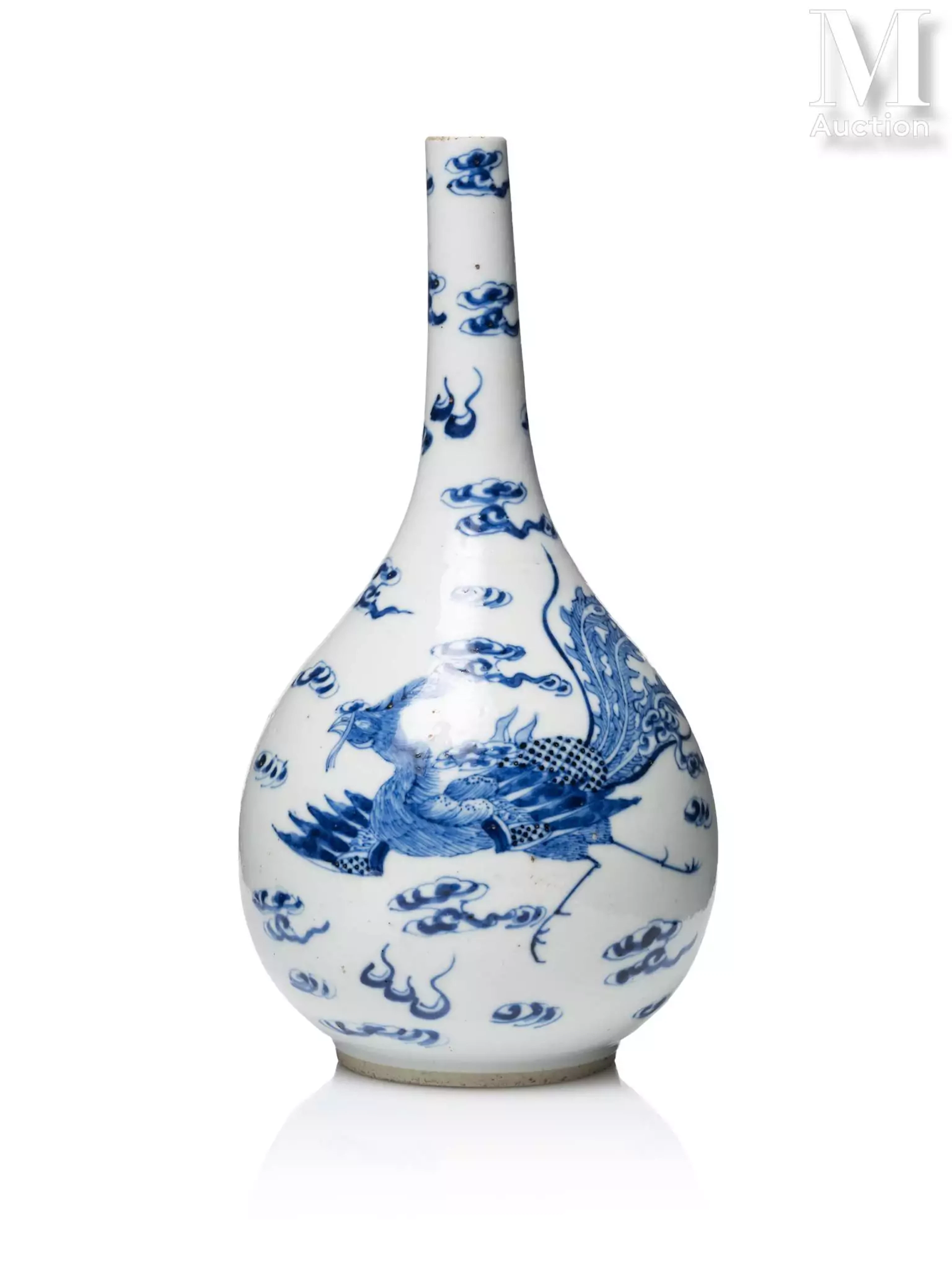 VIETNAM, XIXème siècle Vase en porcelaine "Bleu de Hué"