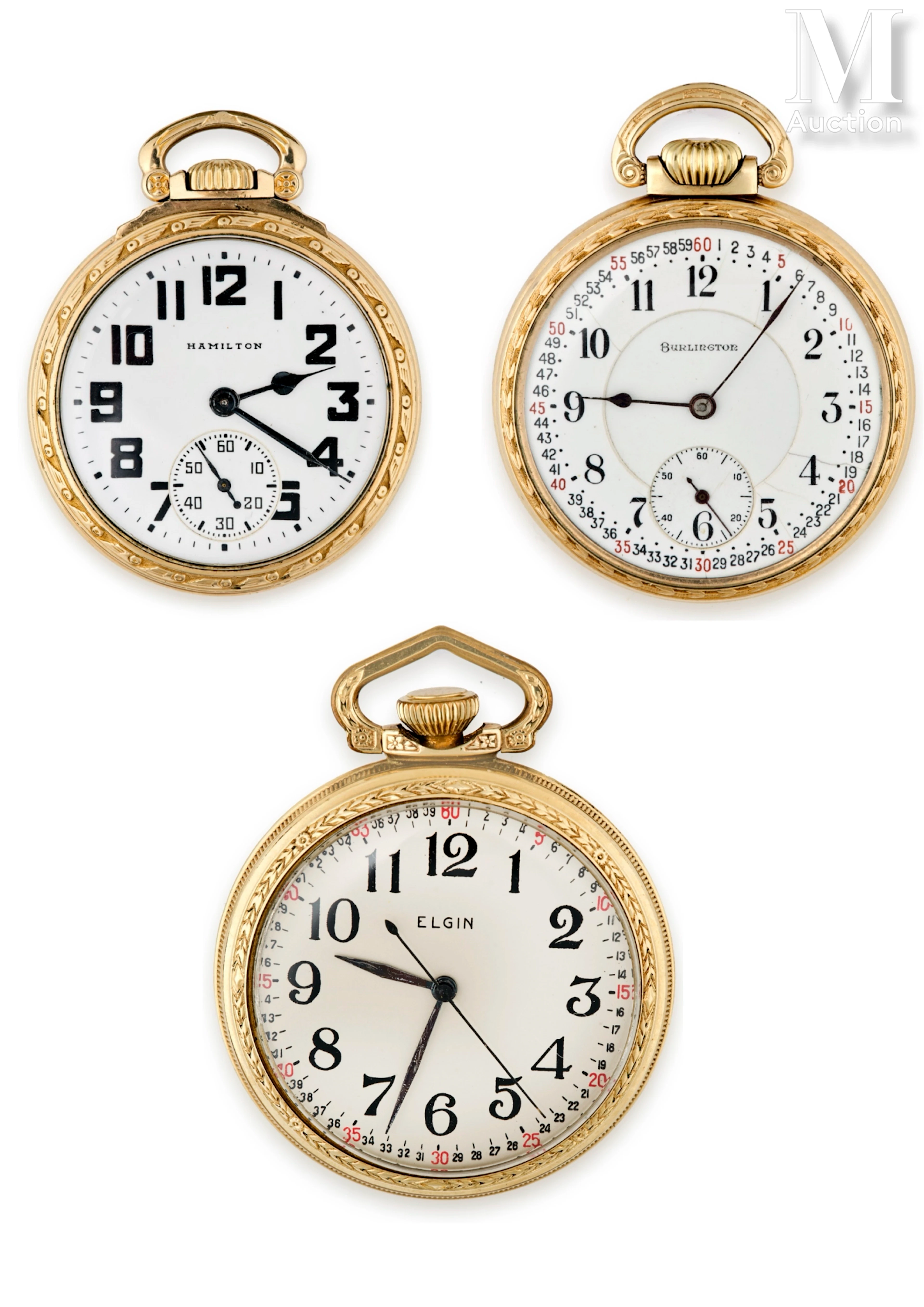 Lot de 3 montres de poche