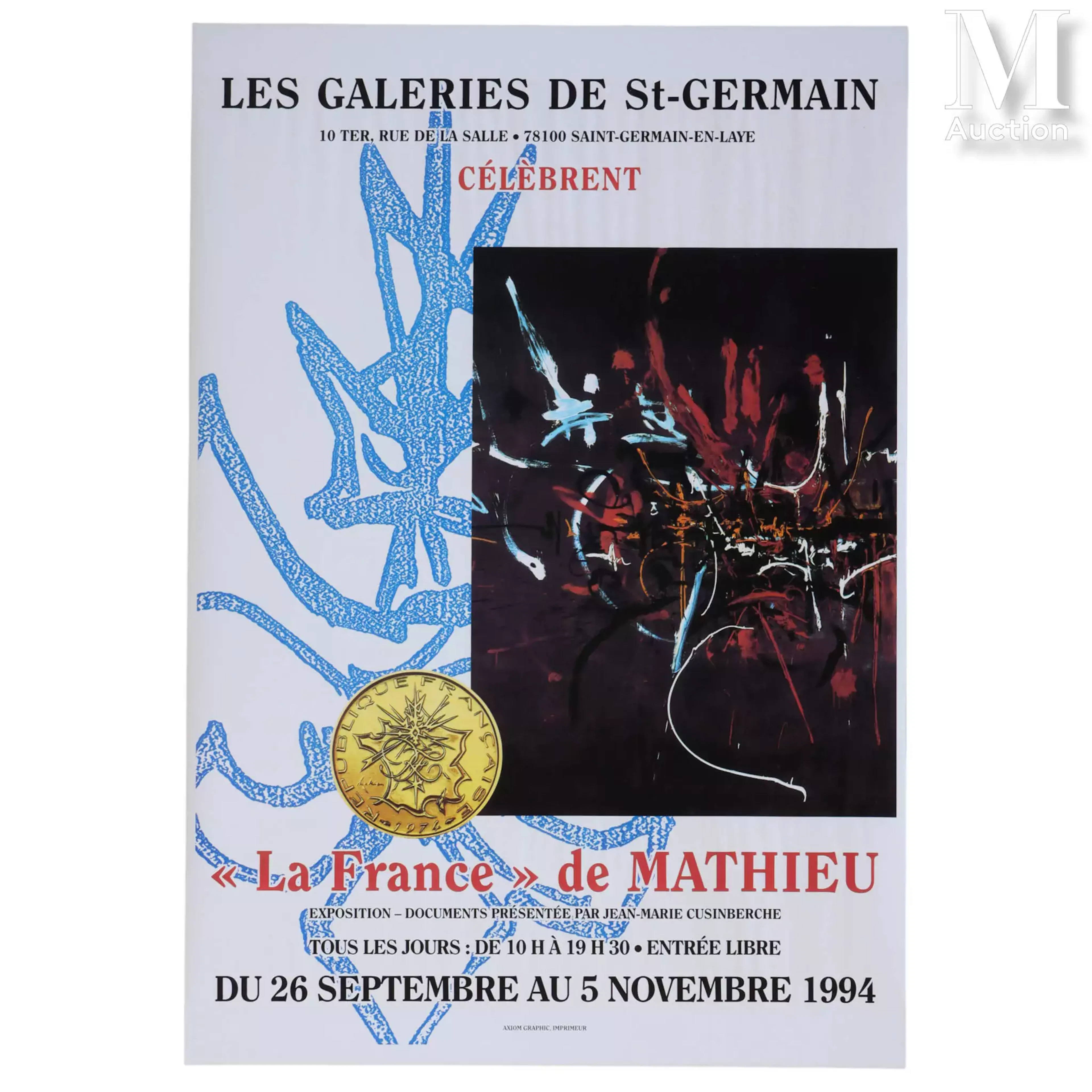 MATHIEU Georges (1921-2012) Tiré à part "La FRANCE de MATHIEU"