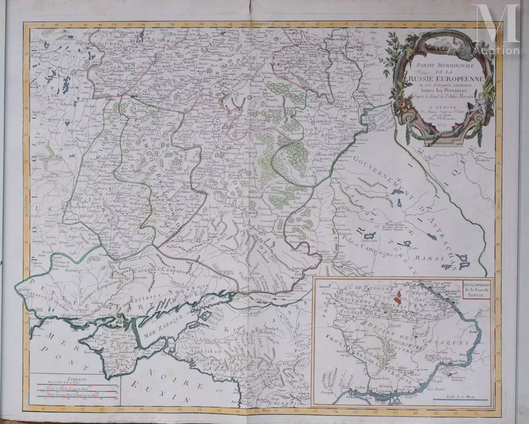 Ensemble de trois cartes sur l'Empire de RUSSIE