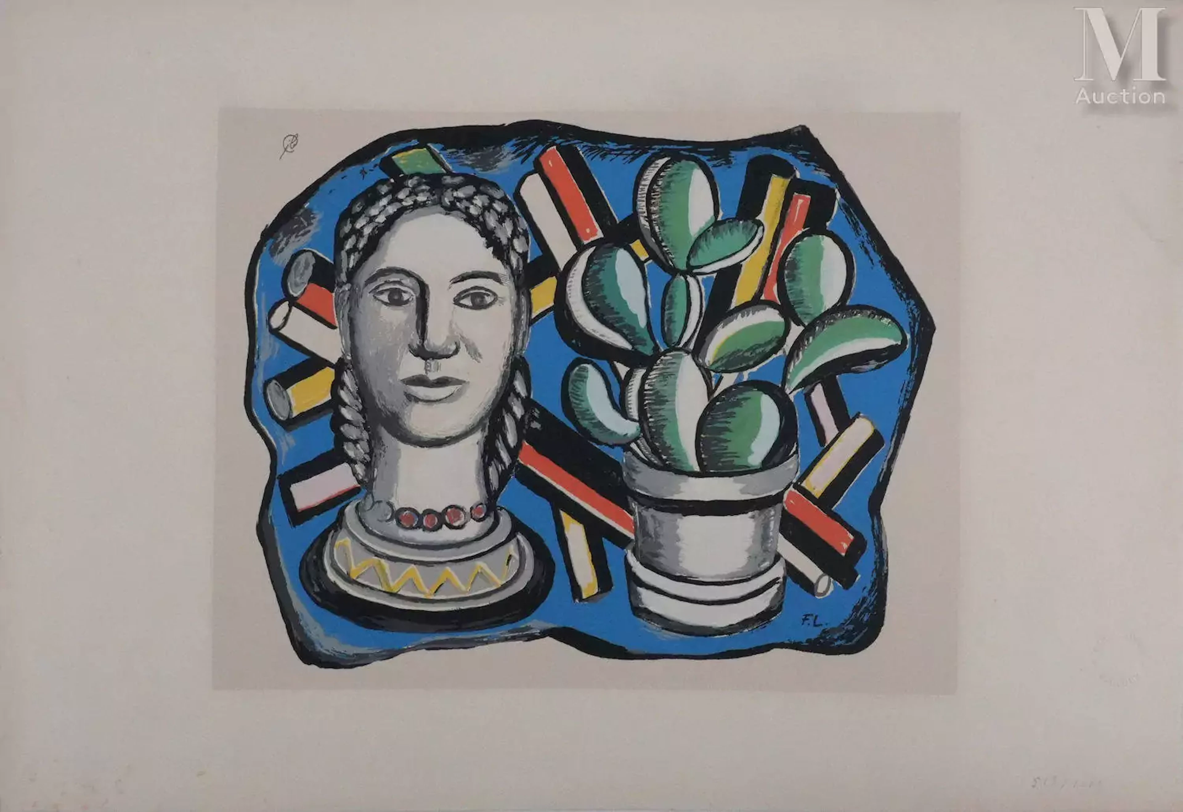 LEGER Fernand (1881-1955) Femme et cactus, 1954
