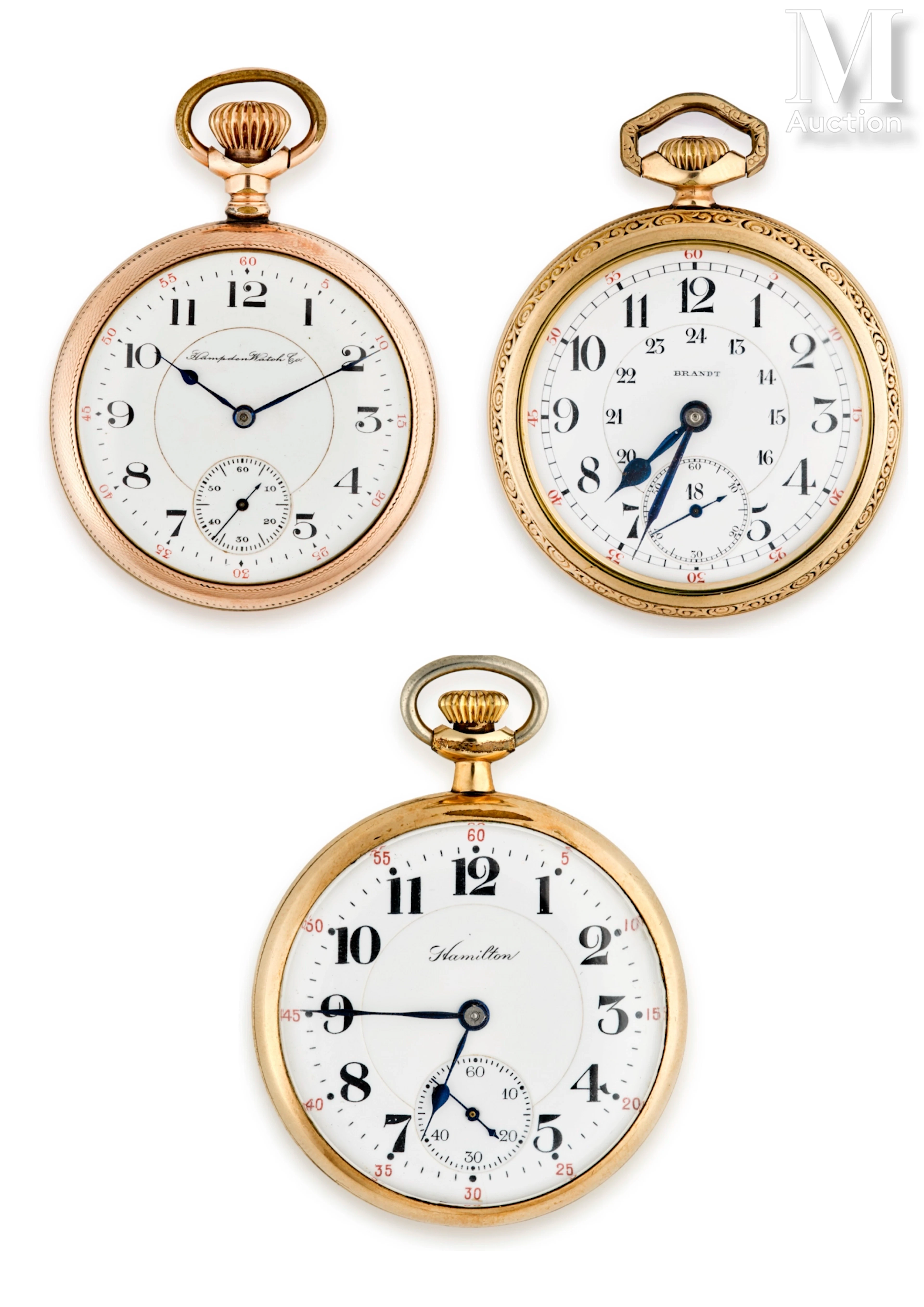 Lot de 3 montres de poche