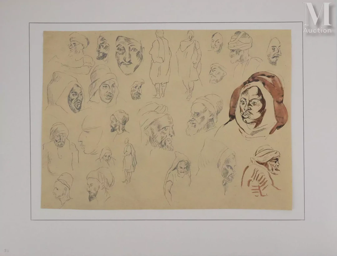 DELACROIX Eugène Visages orientaux (planche 23), 1928