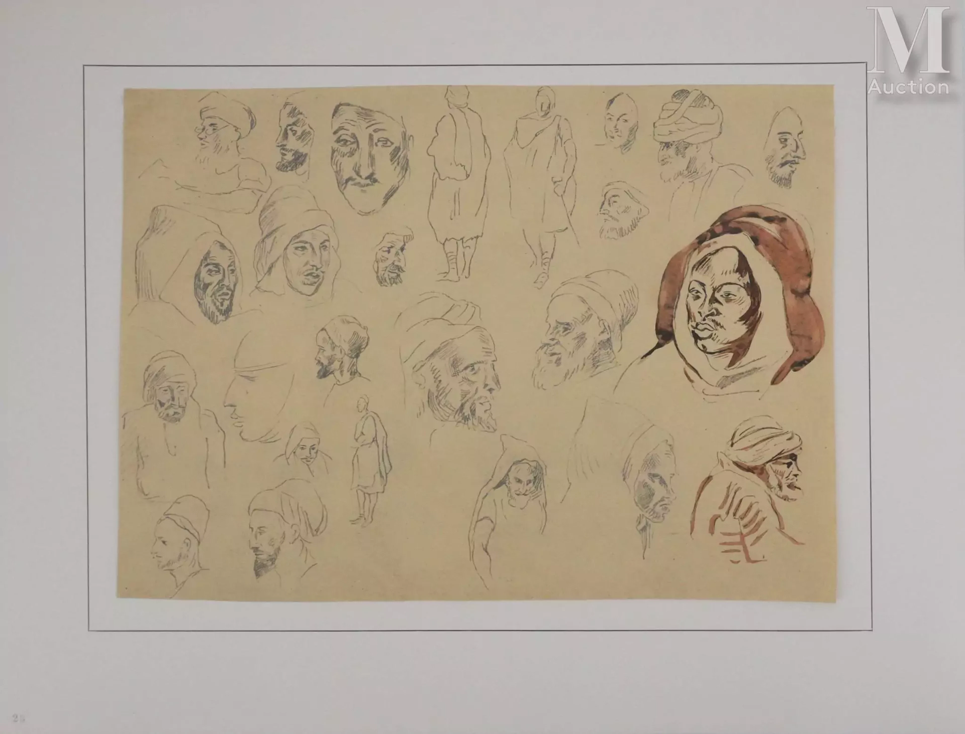 DELACROIX Eugène Visages orientaux (planche 23), 1928