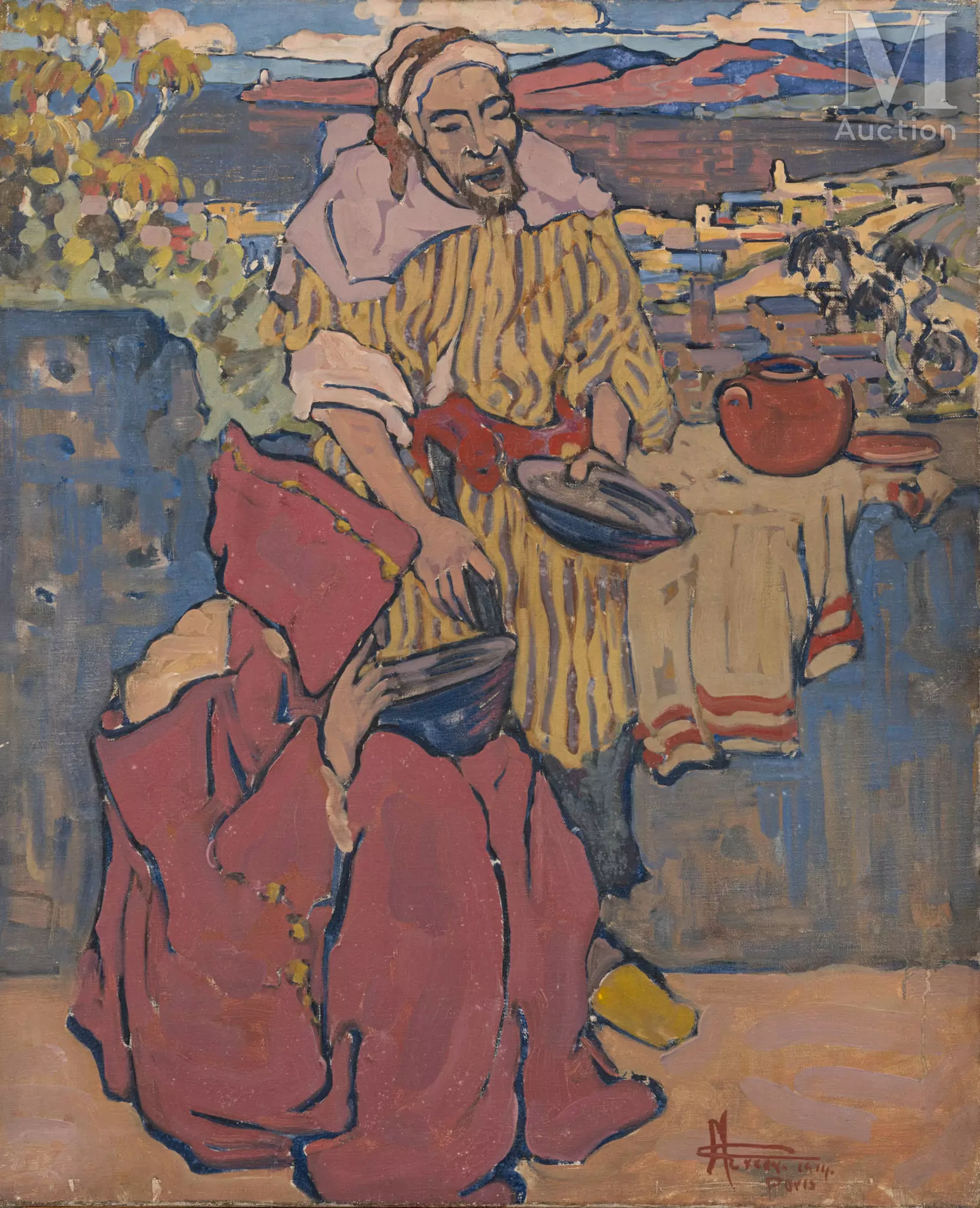 Mary COCKBURN MERCER (Australie 1882 - 1963) Mendiant aveugle